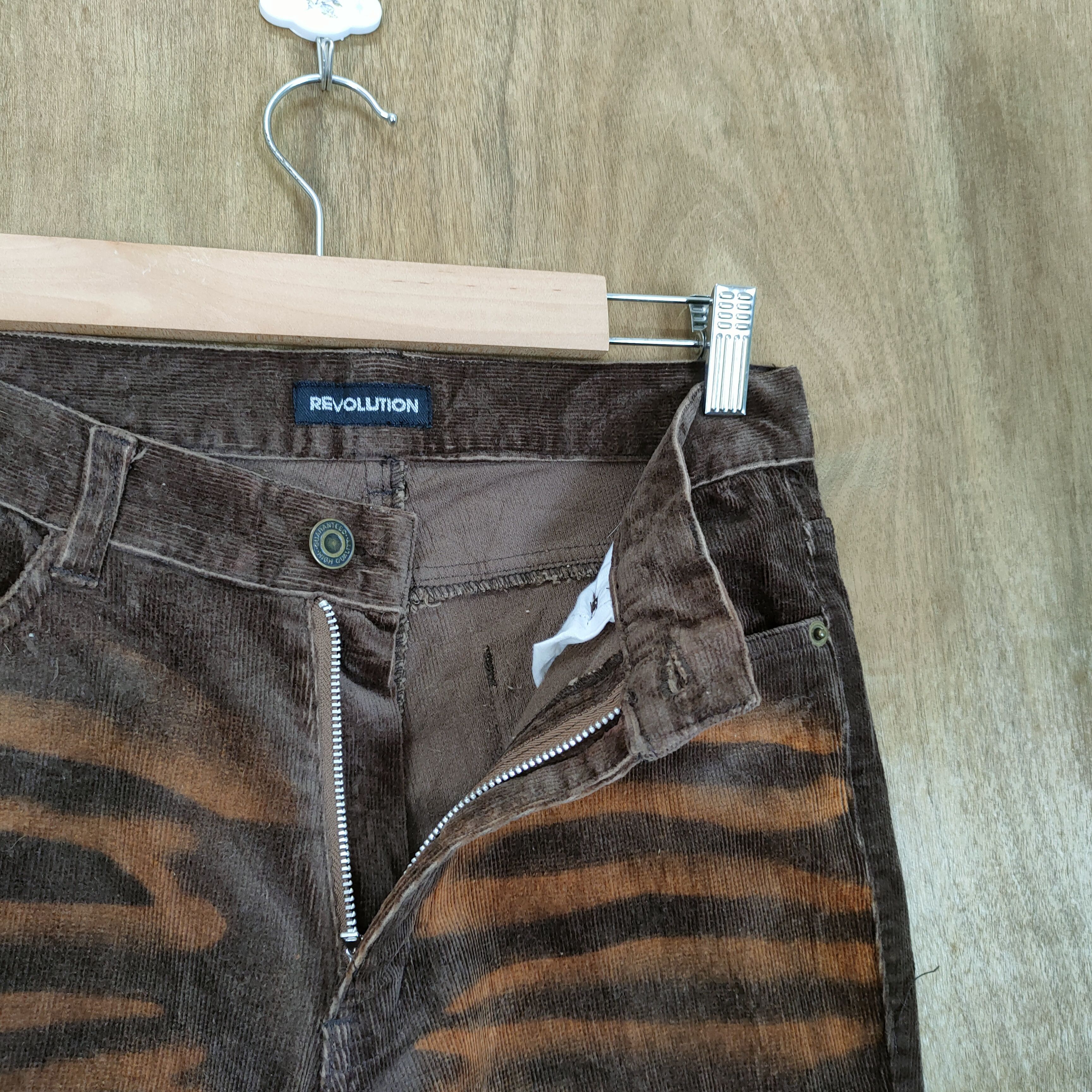 Japanese Brand REVOLUTION ART BROWN FLARE PANTS Size US 26 / EU 42 - 11 Thumbnail