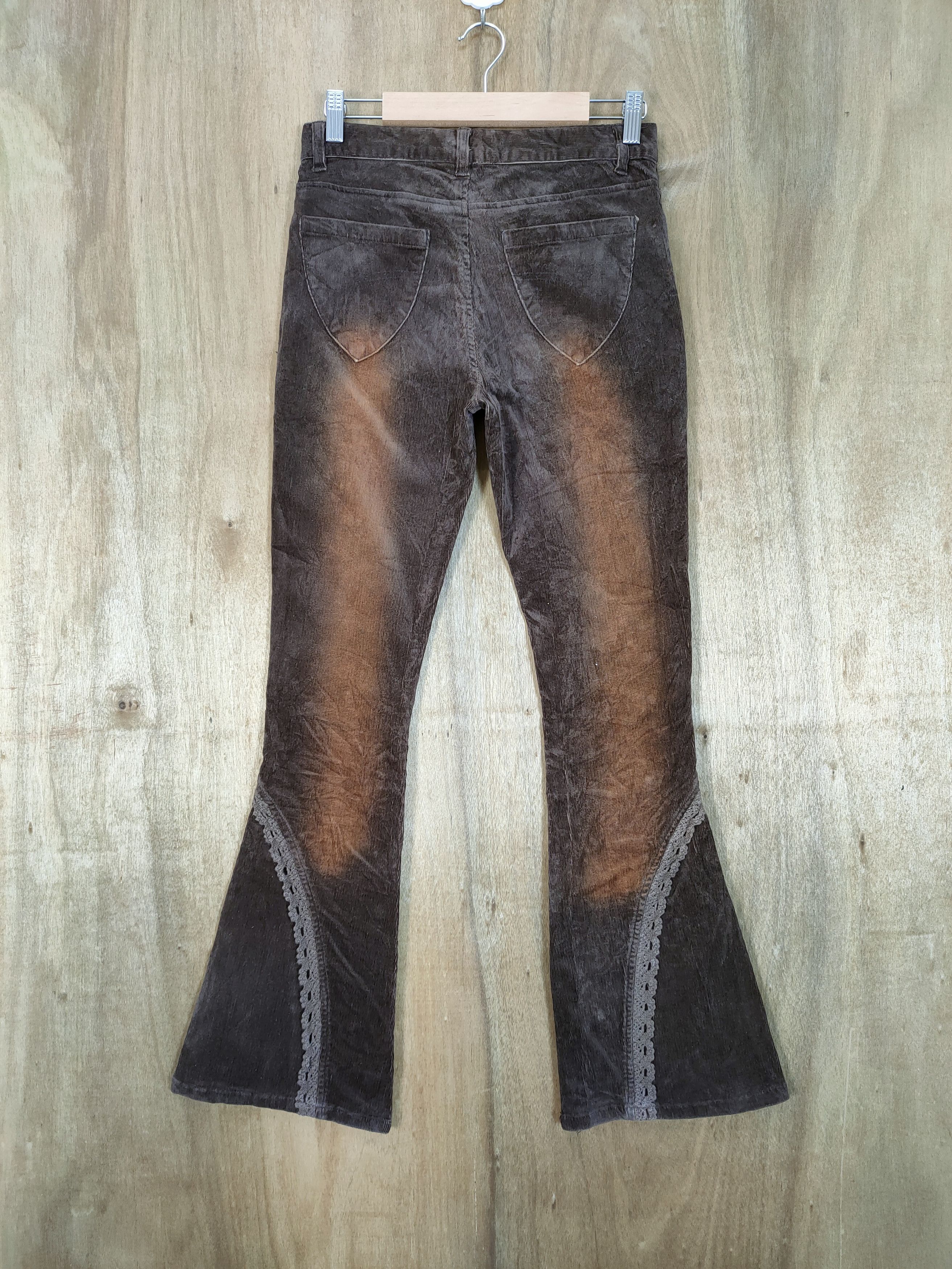 Japanese Brand REVOLUTION ART BROWN FLARE PANTS Size US 26 / EU 42 - 8 Thumbnail