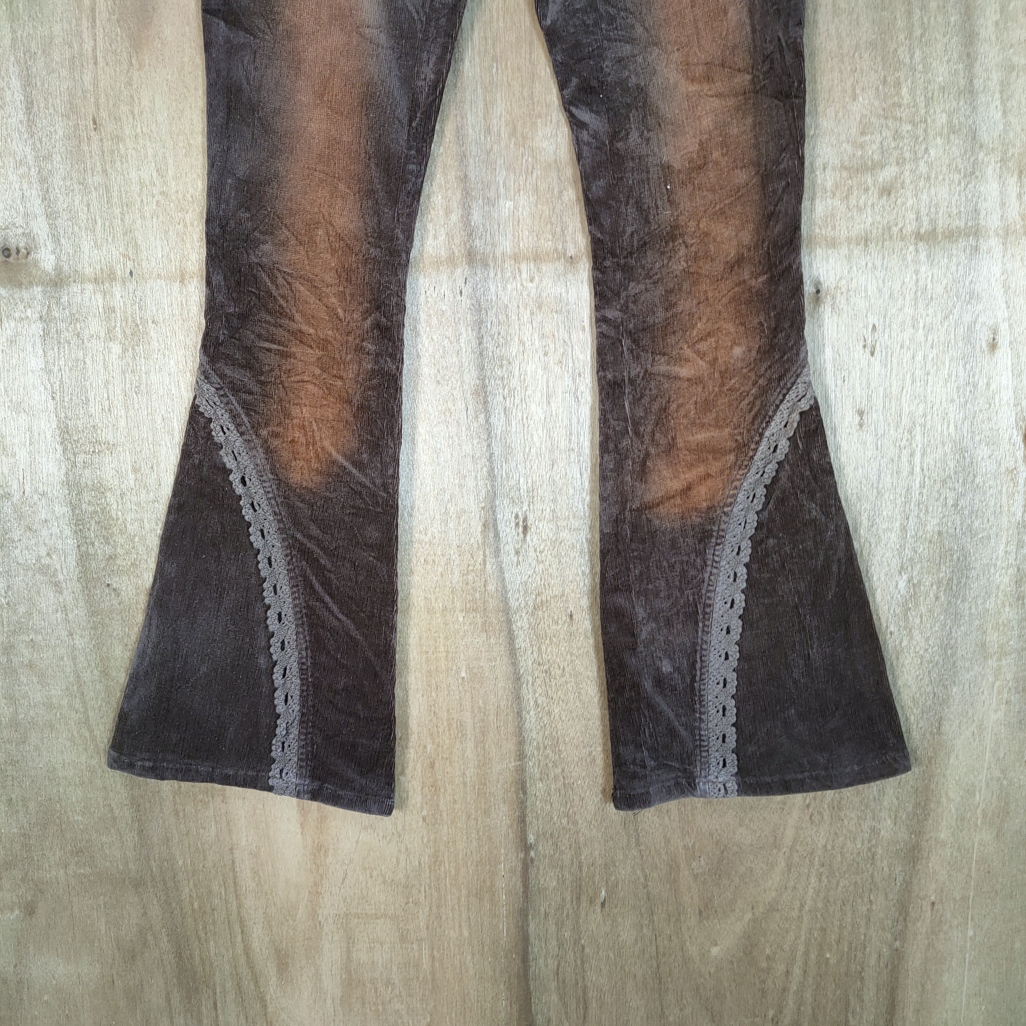 Japanese Brand REVOLUTION ART BROWN FLARE PANTS Size US 26 / EU 42 - 10 Thumbnail