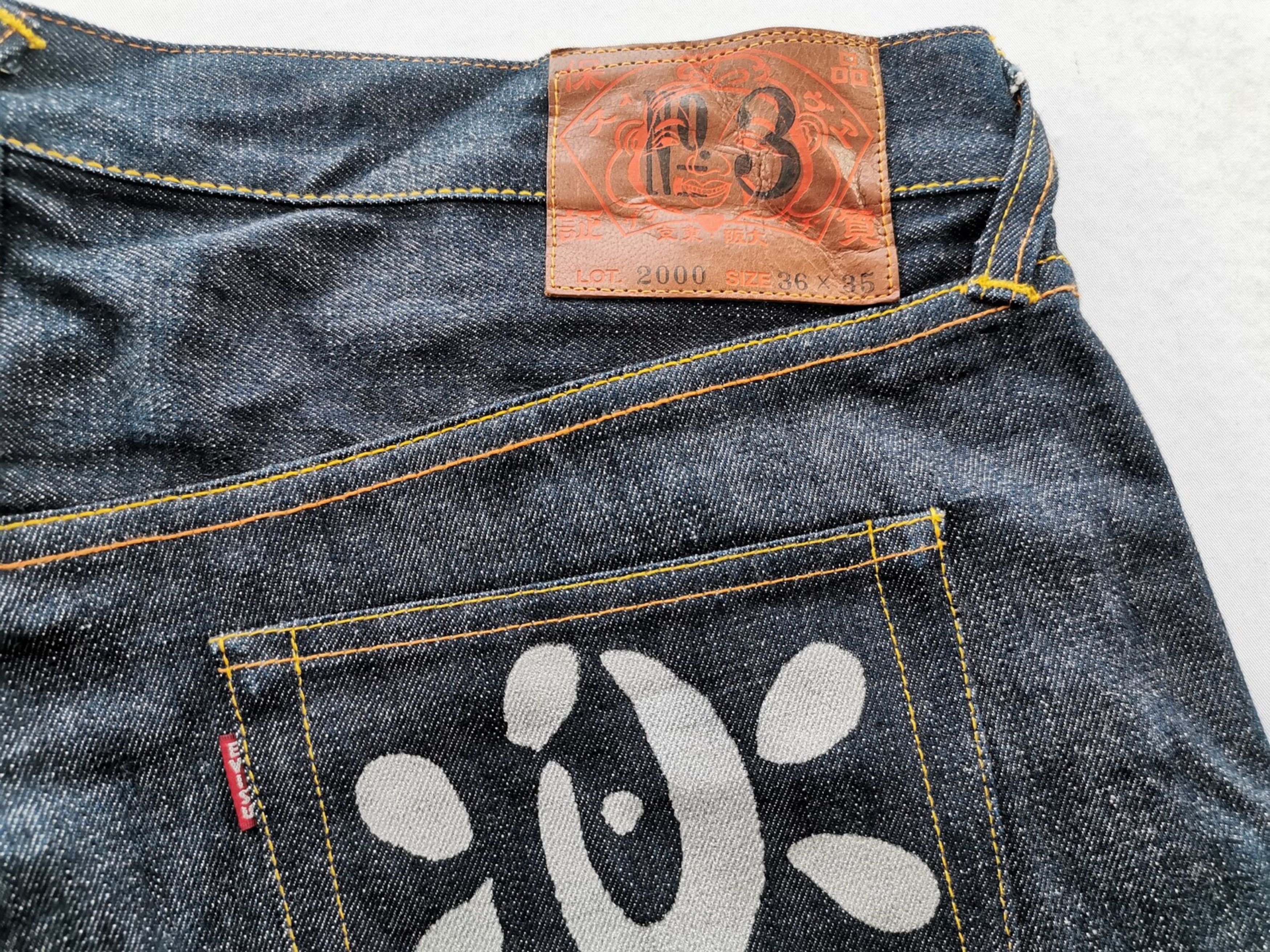 Evisu Evisu No3 Lot 2000 Denim Jeans Size 37/38x34.5 Size US 37 - 7 Thumbnail