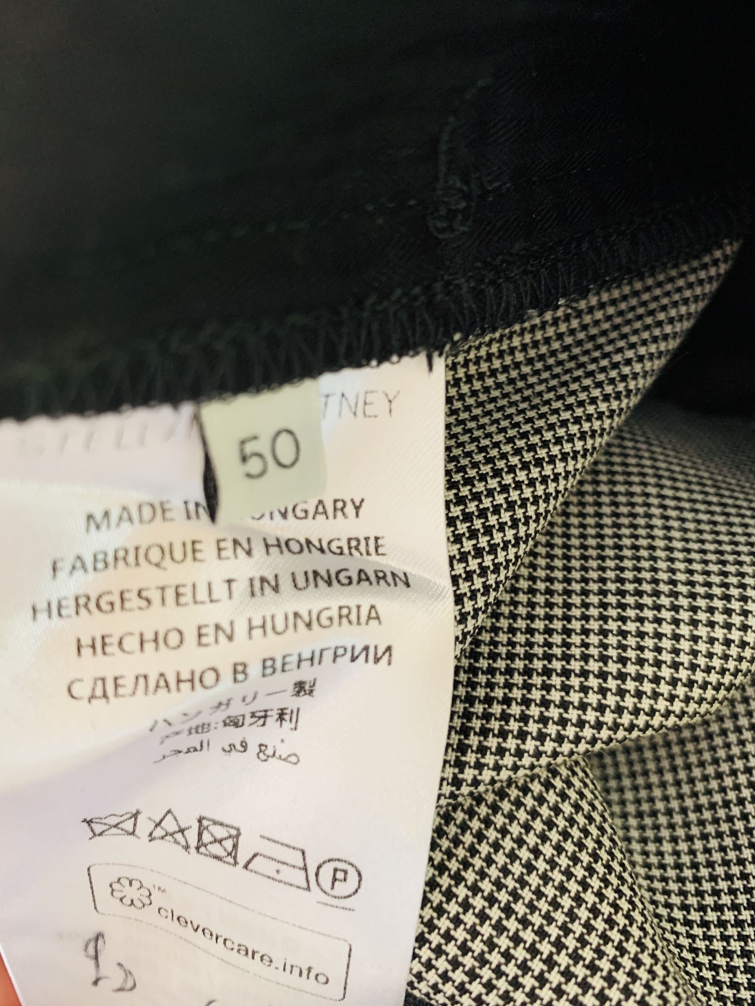 Japanese Brand £420 Stella Mccartney Houndstooth Wool Slacks Size US 34 / EU 50 - 5 Thumbnail