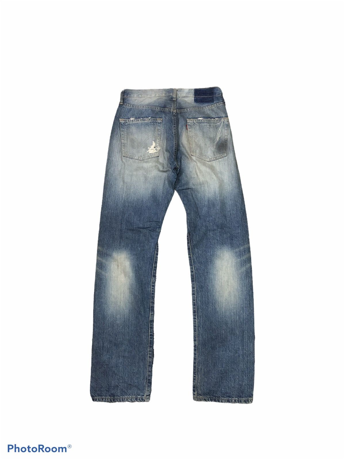 Levi's VINTAGE LEVIS 501 WASHED BLUE DISTRESSED DENIM Size US 30 / EU 46 - 2 Thumbnail