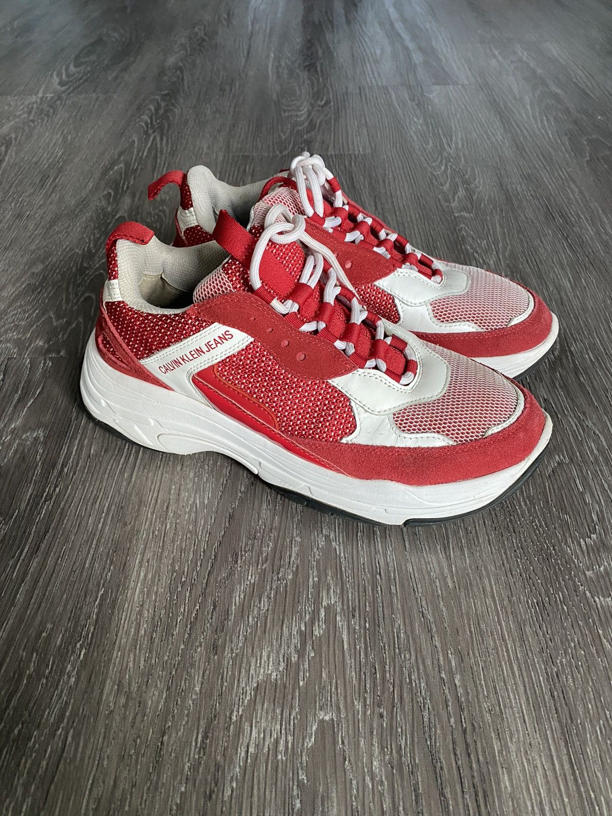 Calvin Klein Calvin Klein Jeans Sneakers Red and White Chunky Shoes Size US 9 / EU 42 - 1 Thumbnail