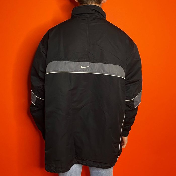 Nike Vintage Black Nike Puffer Jacket White Center Swoosh Y2K Grailed