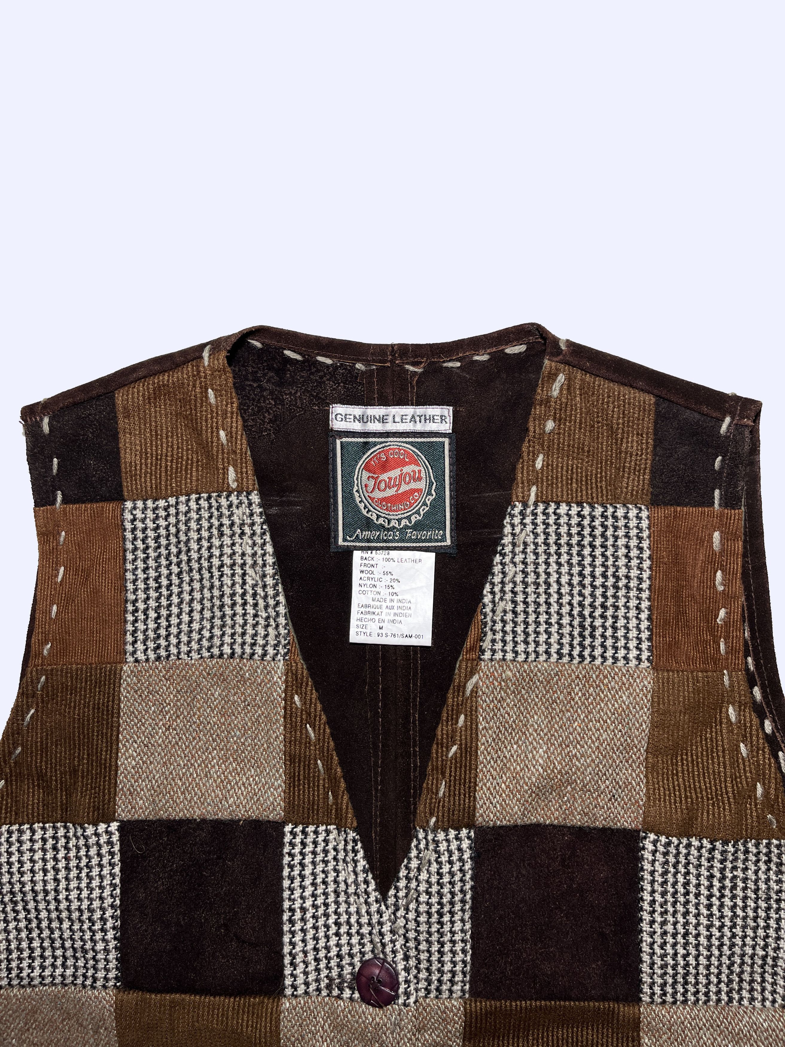 Vintage Patchwork Heritage Leather Navajo American Style Vest Size US S / EU 44-46 / 1 - 2 Thumbnail