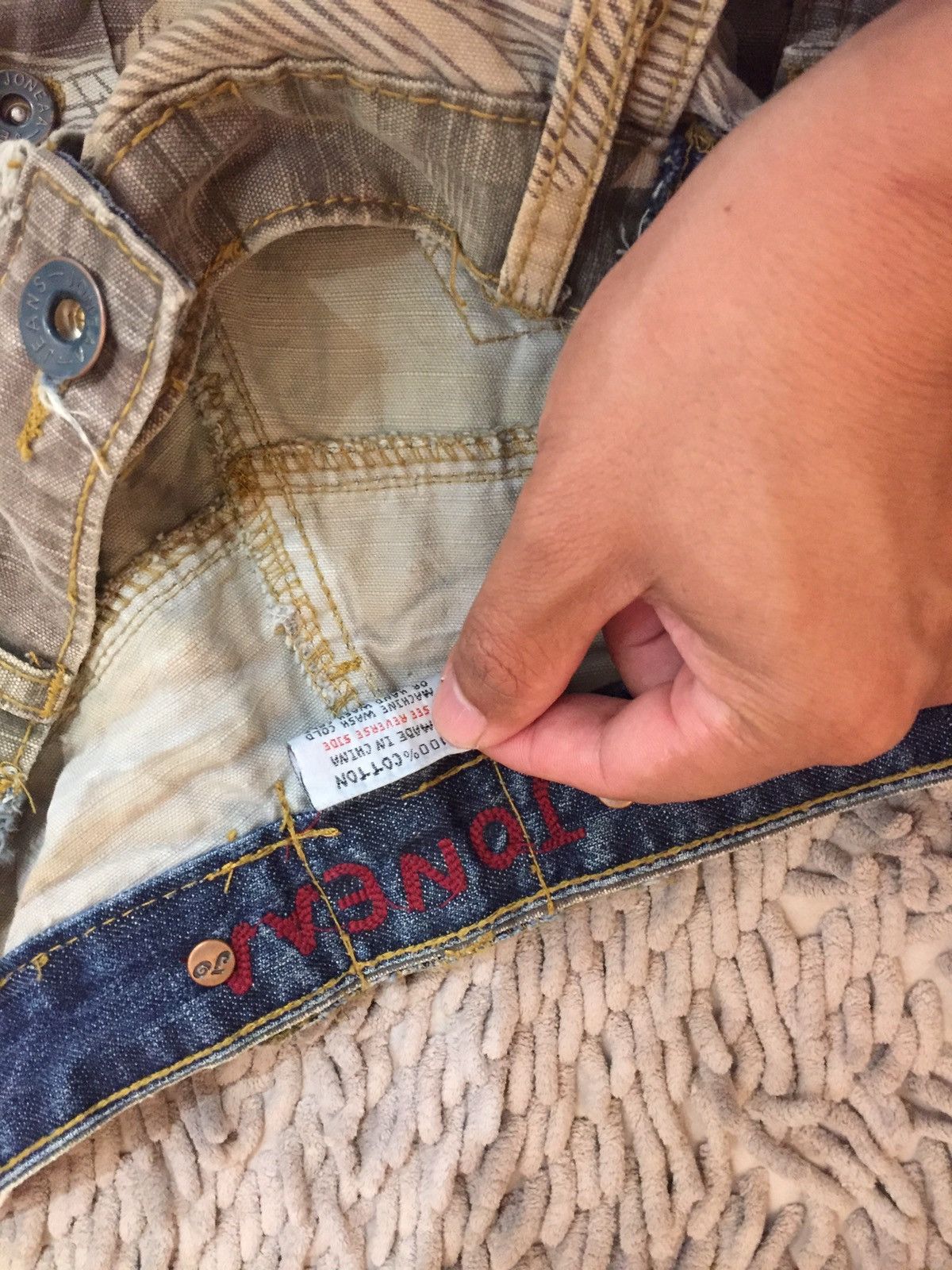Japanese Brand Rare design distressed patchwork style trousers denim pants Size US 34 / EU 50 - 4 Thumbnail
