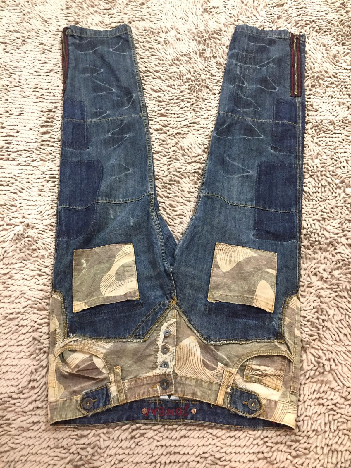 Japanese Brand Rare design distressed patchwork style trousers denim pants Size US 34 / EU 50 - 1 Thumbnail