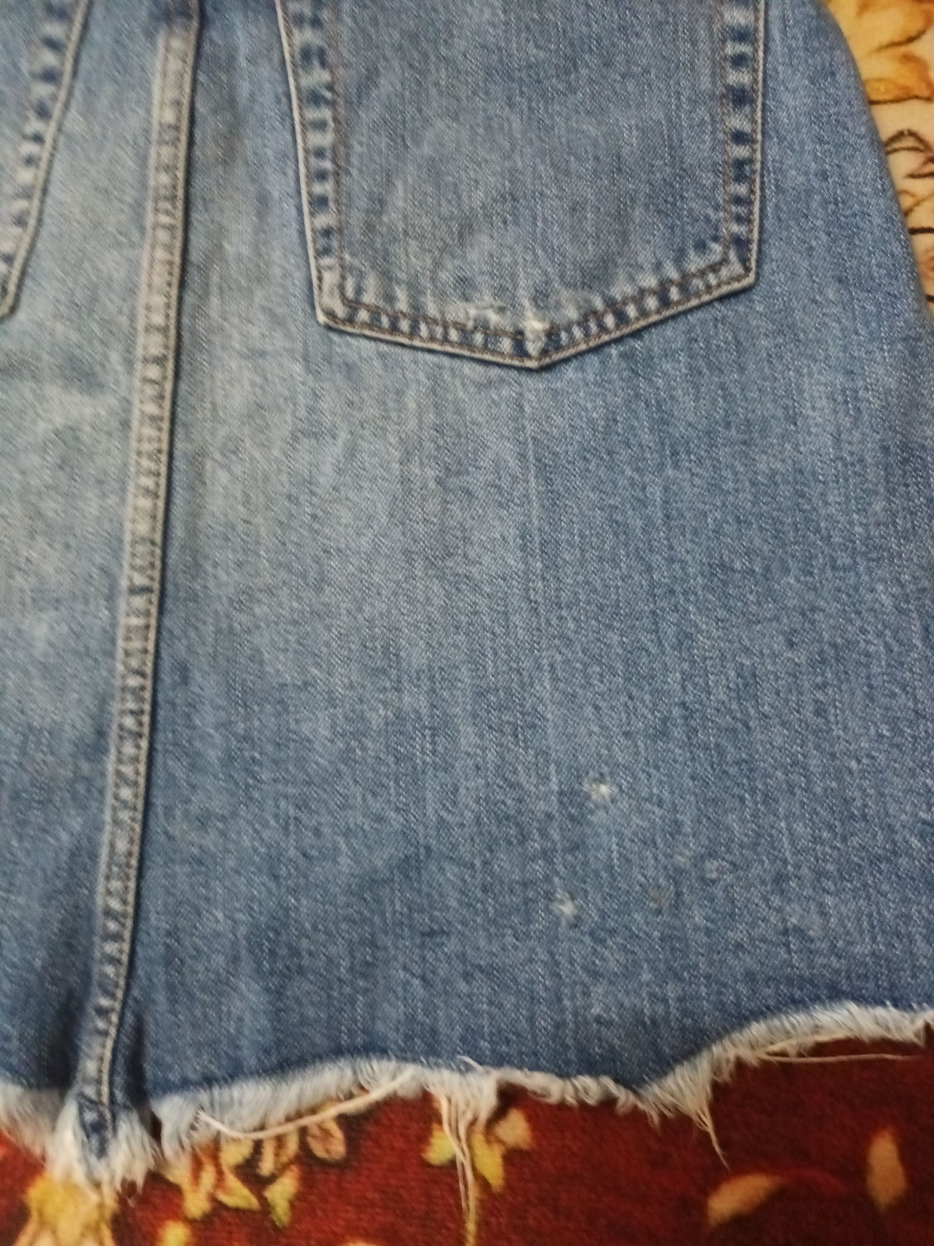 Zara 🔥 ZARA WOMAN DISTRESSED DENIM SKIRT 🔥 Size 28" / US 6 / IT 42 - 6 Thumbnail