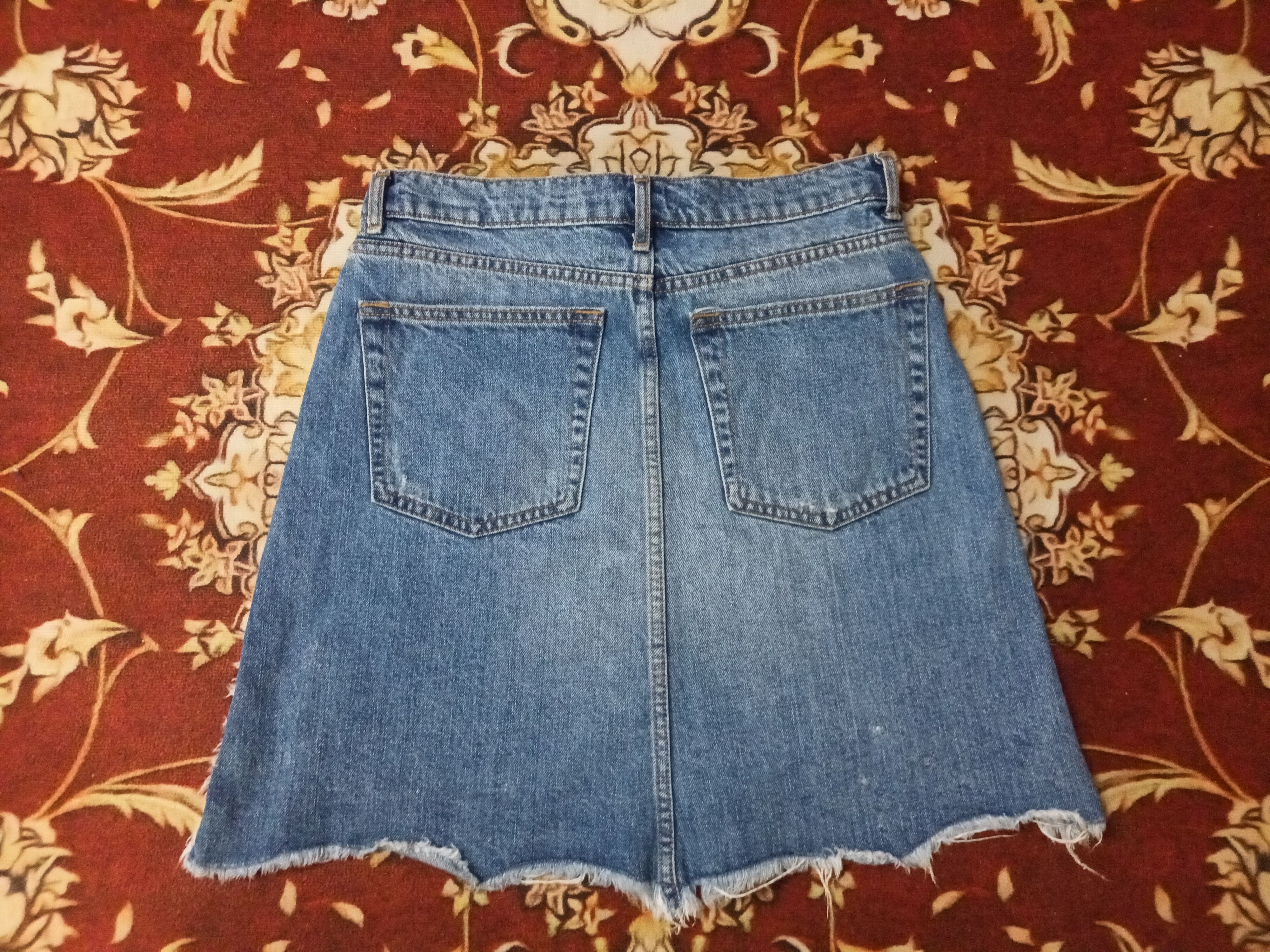 Zara 🔥 ZARA WOMAN DISTRESSED DENIM SKIRT 🔥 Size 28" / US 6 / IT 42 - 2 Thumbnail