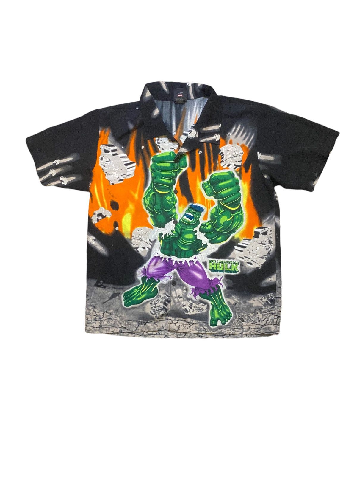 Marvel Comics × Vintage Vintage 2002 The Hulk Button Up | Grailed