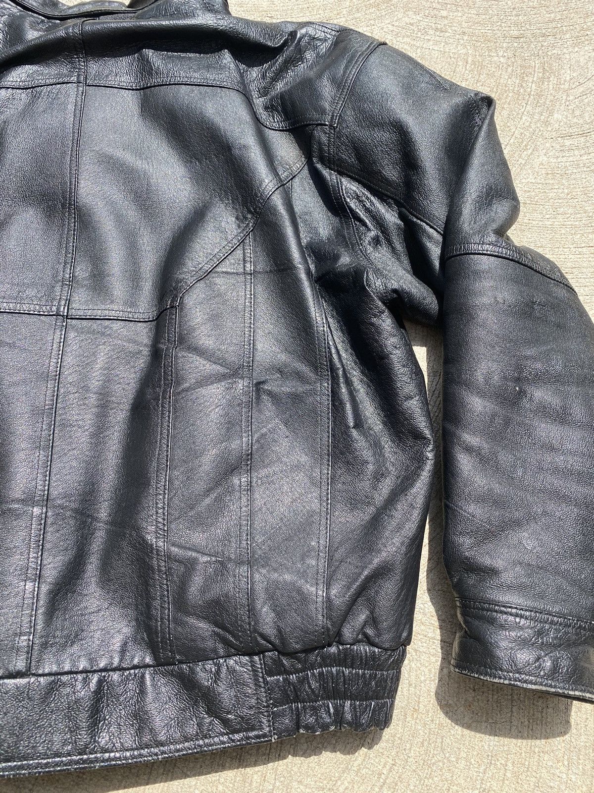Genuine Leather × Vintage Genuine Black Leather Motorcycle Jacket Size US L / EU 52-54 / 3 - 9 Thumbnail