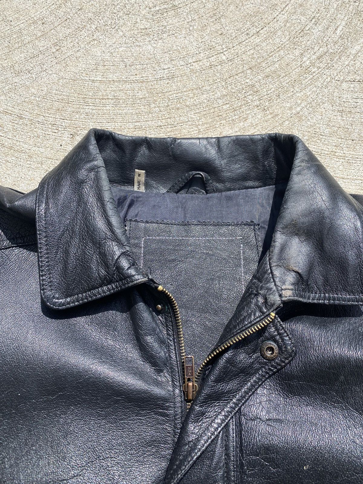 Genuine Leather × Vintage Genuine Black Leather Motorcycle Jacket Size US L / EU 52-54 / 3 - 4 Thumbnail