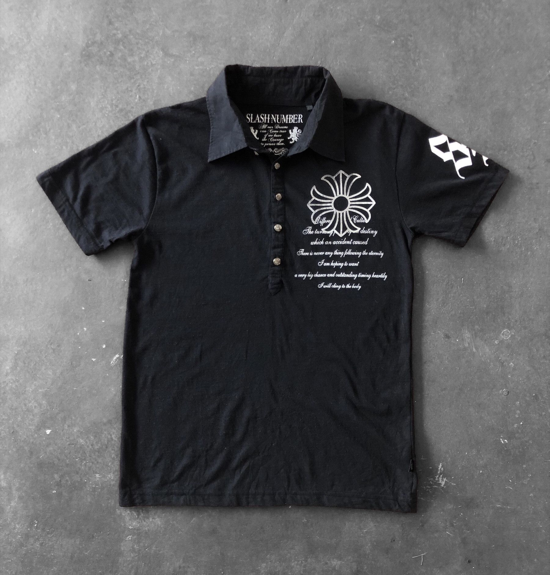 Japanese Brand JAPAN SLASH NUMBER INSPIRED CHROME HEARTS POLO