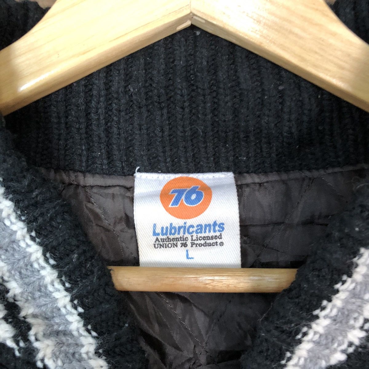 Japanese Brand Seventy Six Black varsity light Jacket sweater #H435 Size US L / EU 52-54 / 3 - 8 Thumbnail