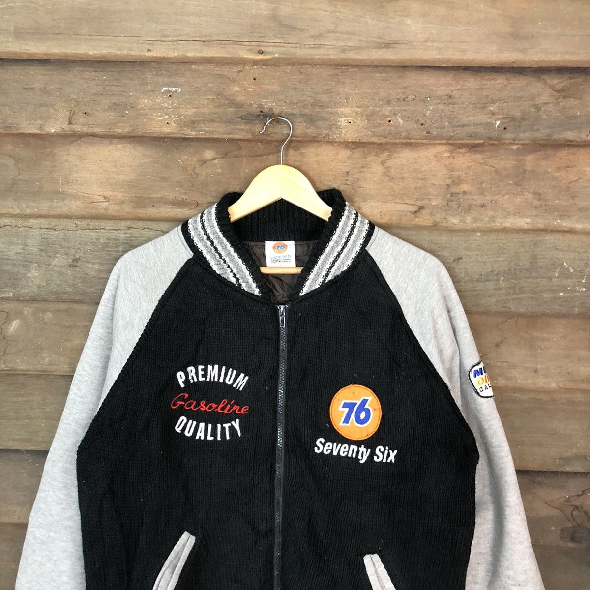 Japanese Brand Seventy Six Black varsity light Jacket sweater #H435 Size US L / EU 52-54 / 3 - 2 Thumbnail