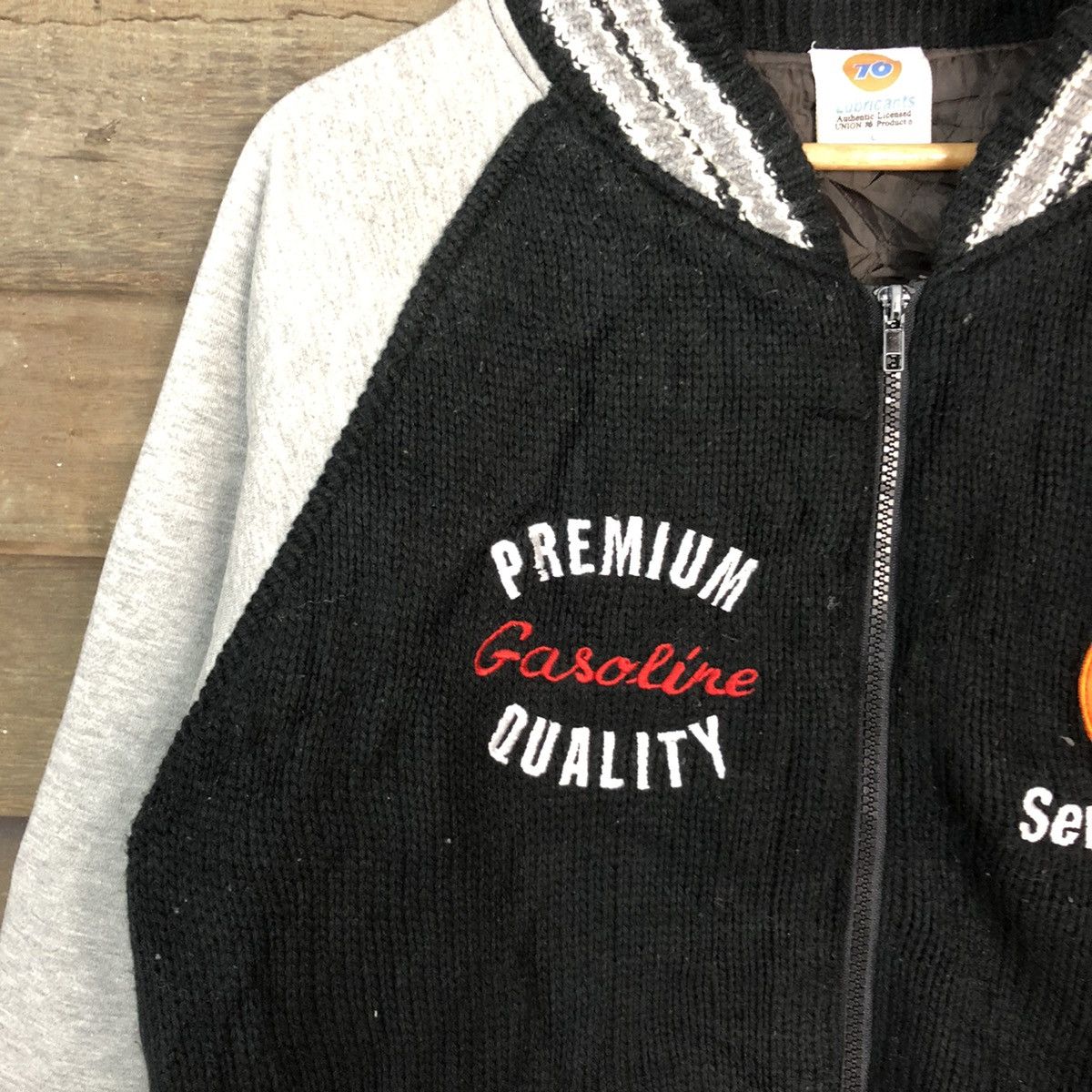 Japanese Brand Seventy Six Black varsity light Jacket sweater #H435 Size US L / EU 52-54 / 3 - 6 Thumbnail