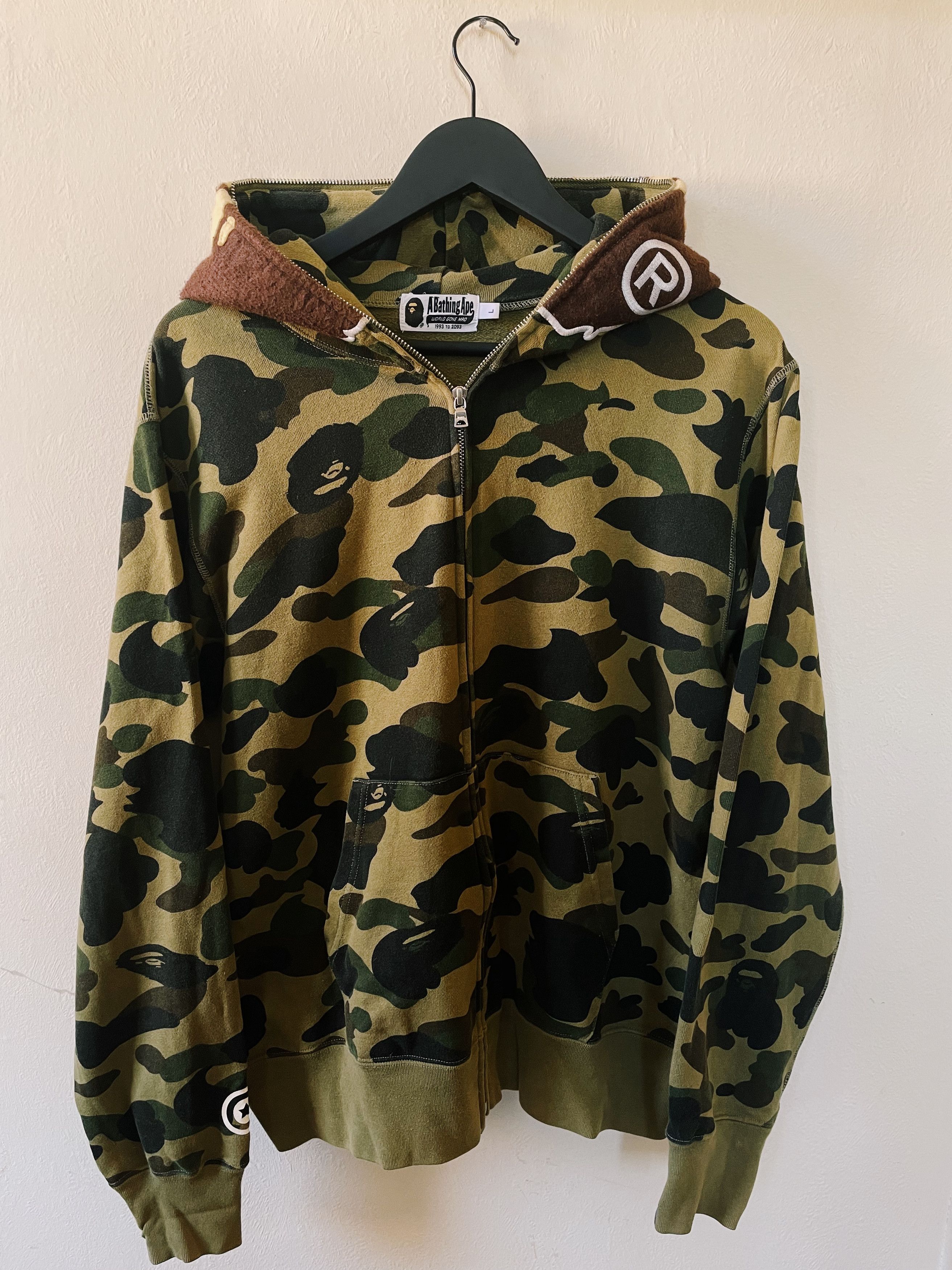 Bape Bape A Bathing Ape 1st Camo 2nd Ape Full Zip Hoodie Green | Grailed