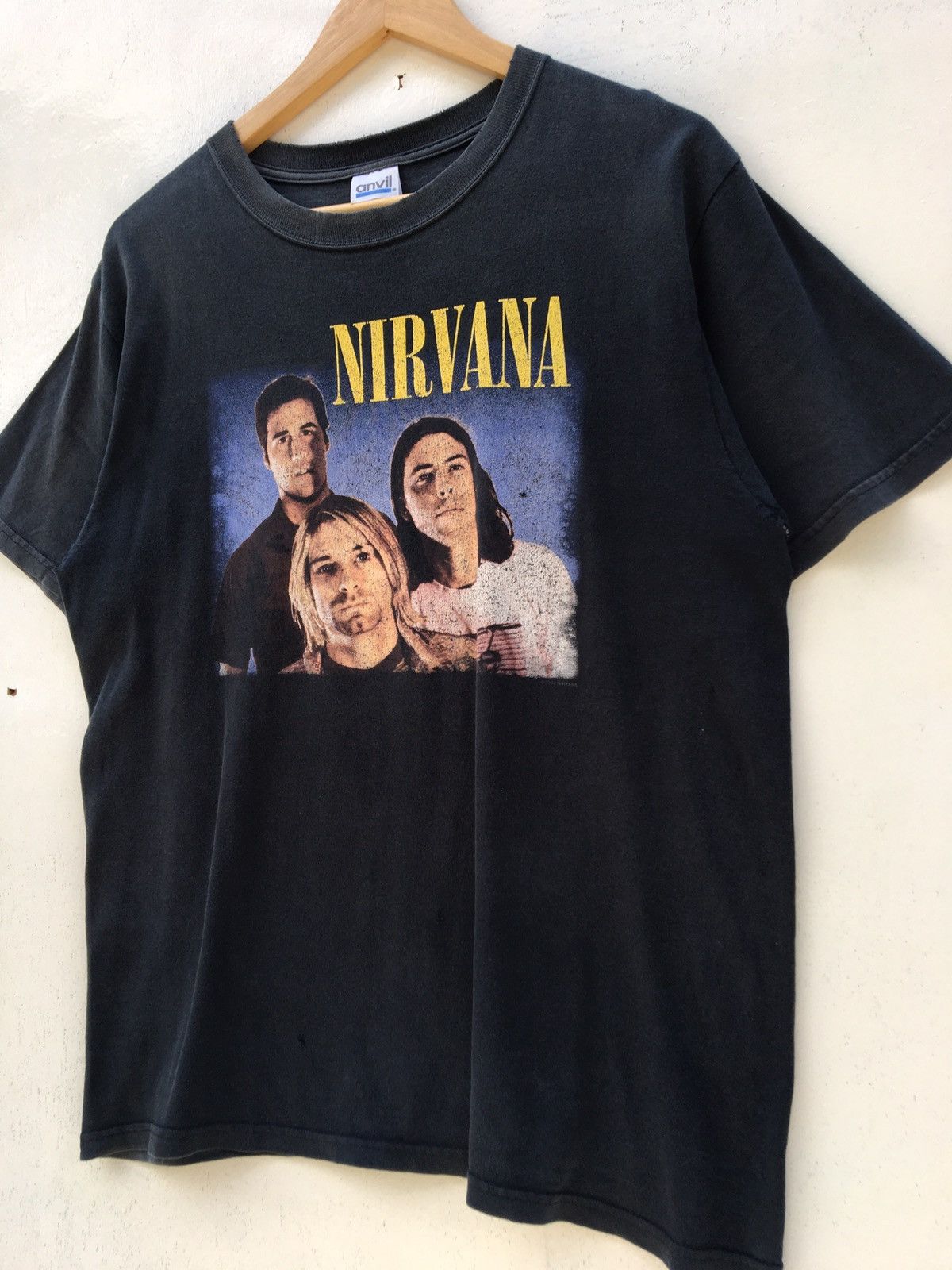 Band Tees Vintage Nirvana Kurt Cobain Trio Anvil Tag Tee Size US M / EU 48-50 / 2 - 6 Thumbnail