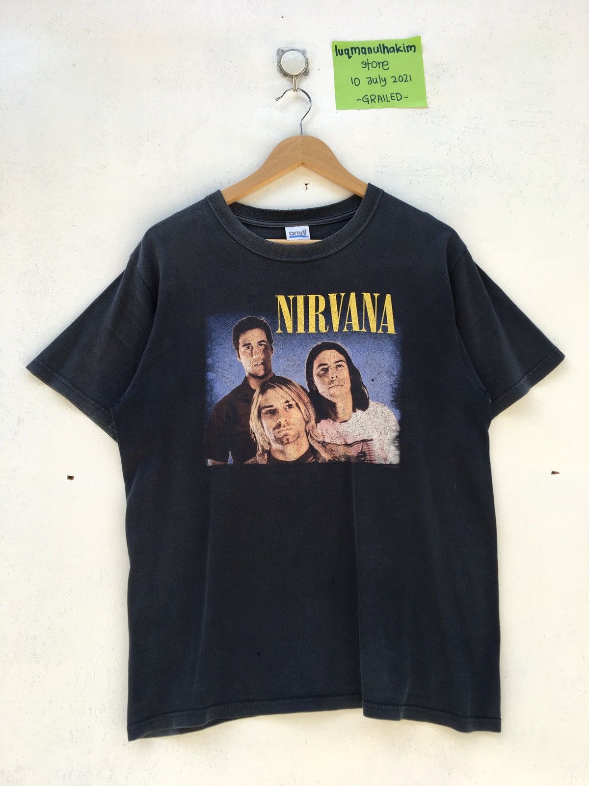 Band Tees Vintage Nirvana Kurt Cobain Trio Anvil Tag Tee Size US M / EU 48-50 / 2 - 1 Thumbnail