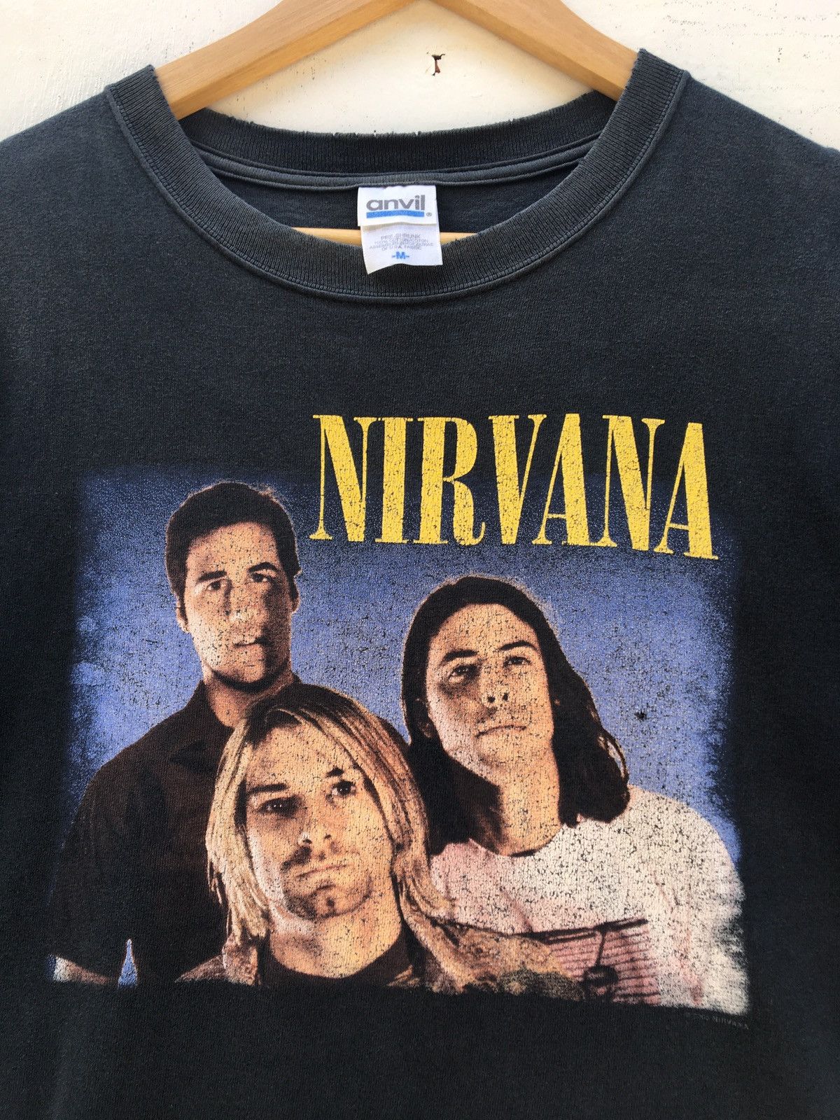 Band Tees Vintage Nirvana Kurt Cobain Trio Anvil Tag Tee Size US M / EU 48-50 / 2 - 13 Thumbnail