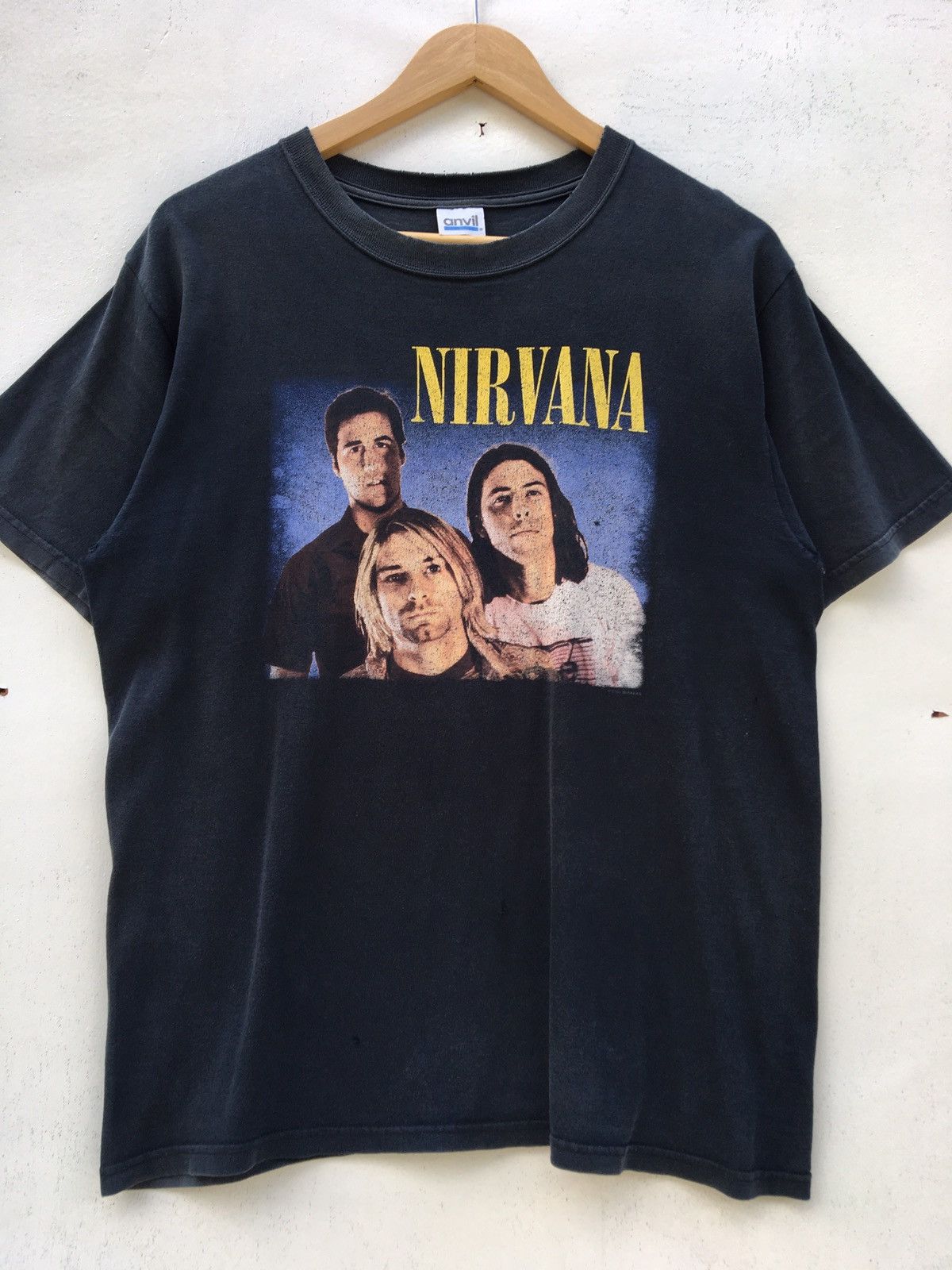 Band Tees Vintage Nirvana Kurt Cobain Trio Anvil Tag Tee Size US M / EU 48-50 / 2 - 4 Thumbnail