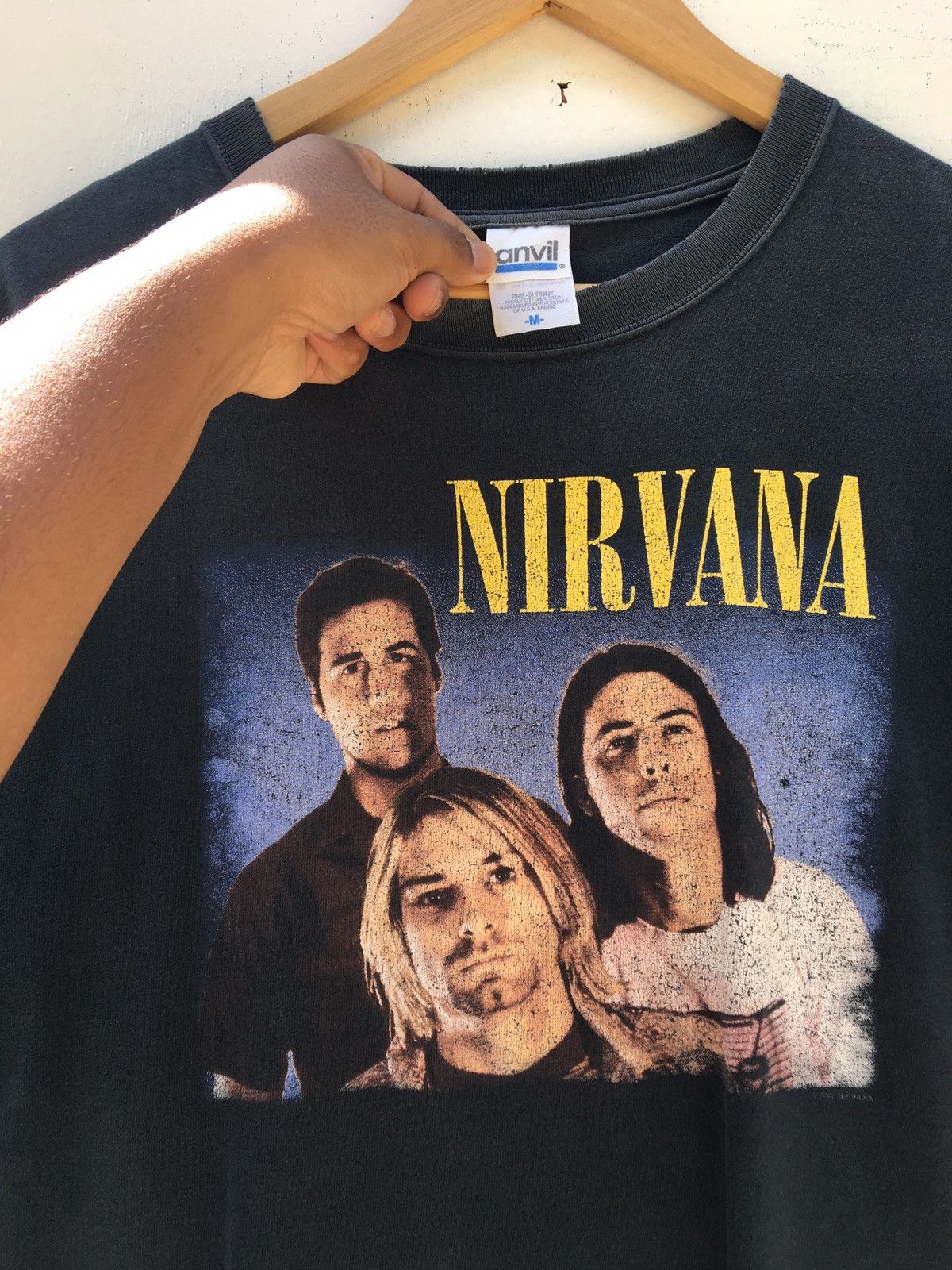 Band Tees Vintage Nirvana Kurt Cobain Trio Anvil Tag Tee Size US M / EU 48-50 / 2 - 9 Thumbnail