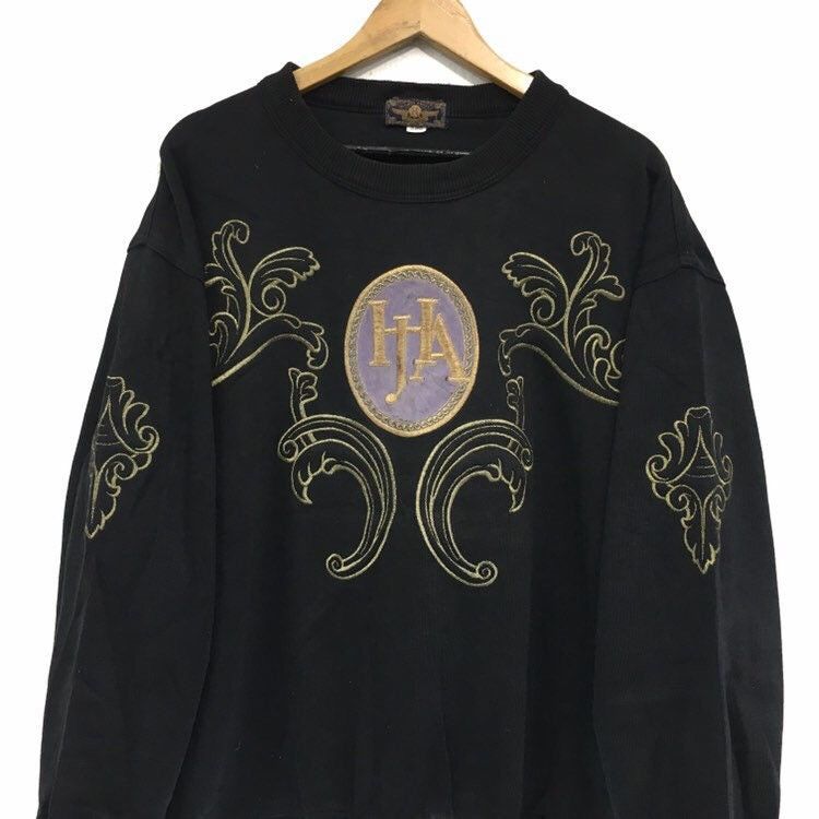 Hardy Amies London Crewneck Sweatshirt Embroidery Big Logo