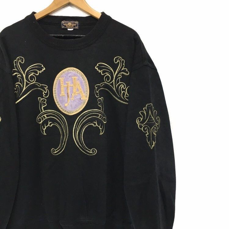 Hardy Amies London Crewneck Sweatshirt Embroidery Big Logo