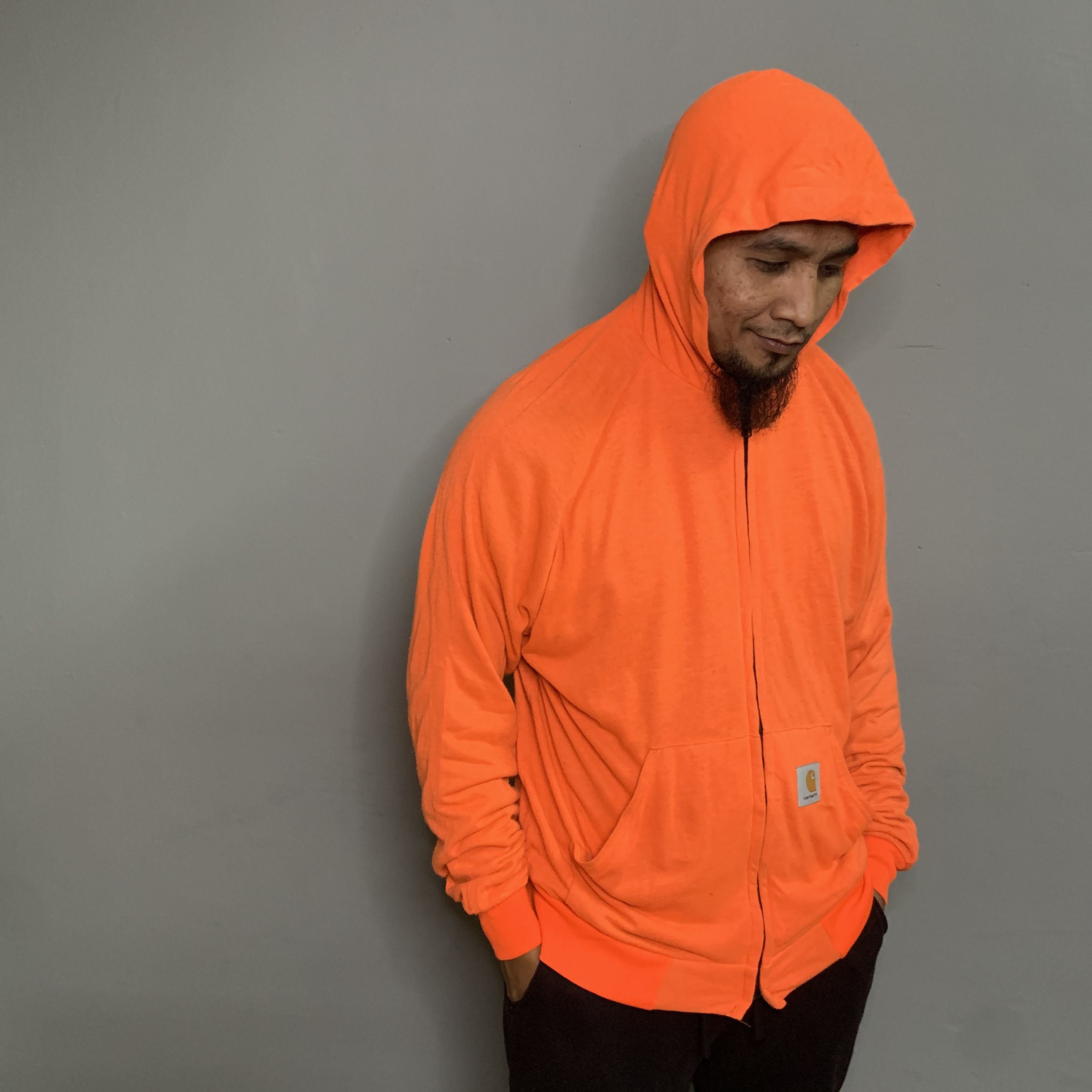 Carhartt Carhartt Brand Streetwear Hooded Orange Sweatshirt Sweater Size US L / EU 52-54 / 3 - 1 Thumbnail