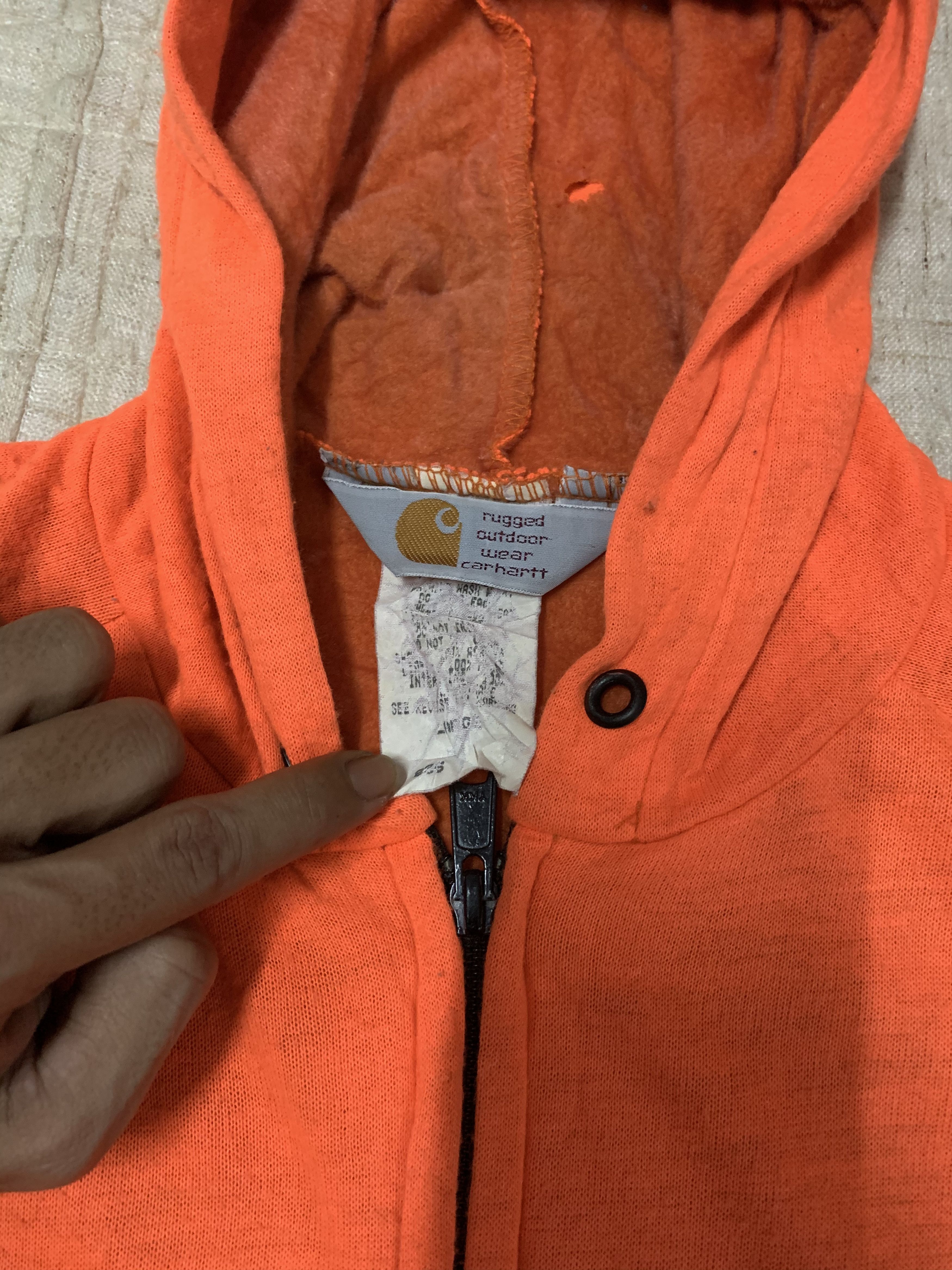 Carhartt Carhartt Brand Streetwear Hooded Orange Sweatshirt Sweater Size US L / EU 52-54 / 3 - 6 Thumbnail