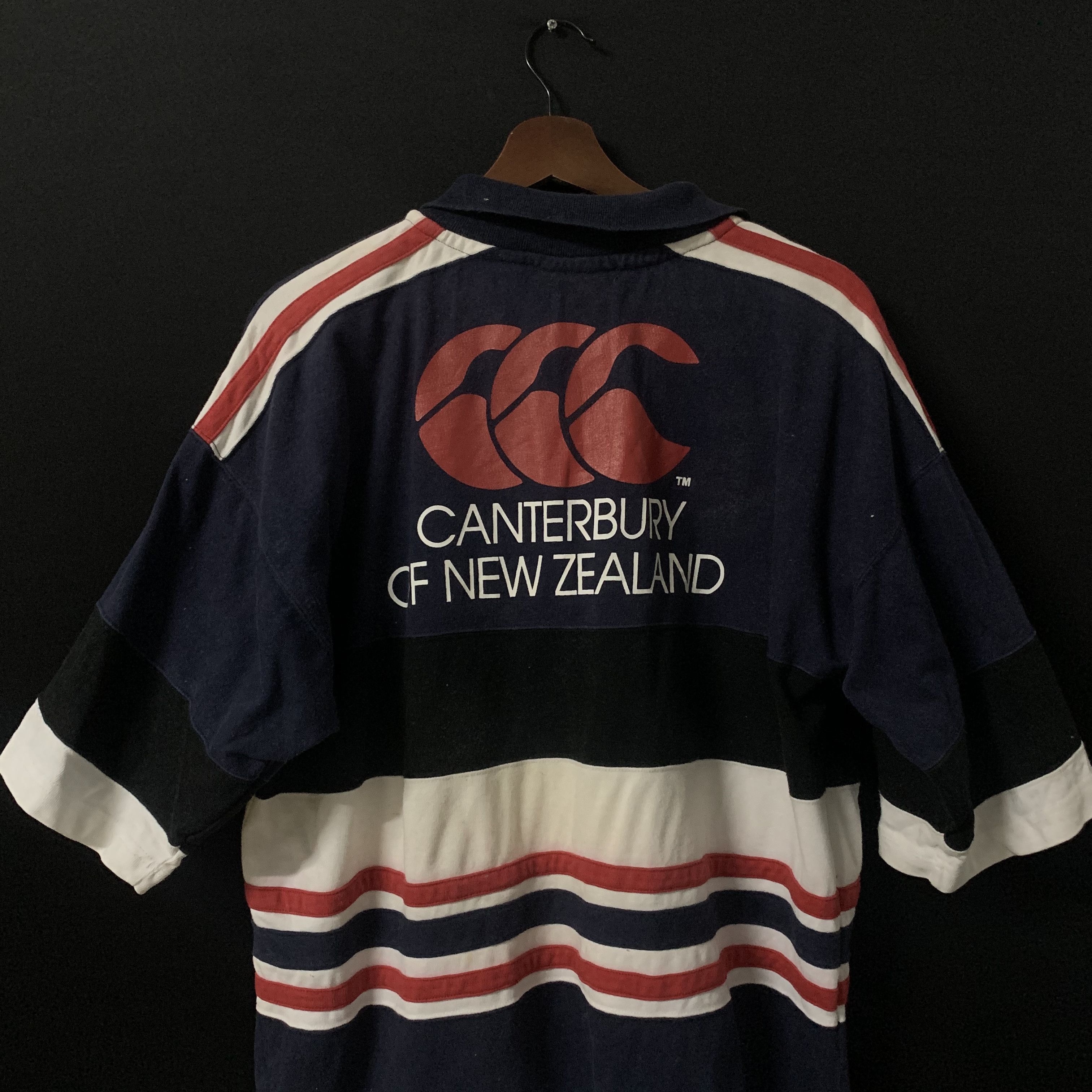 All Blacks Vintage Canterbury Of New Zealand Big Logo Back Polo Shirt Size US M / EU 48-50 / 2 - 12 Thumbnail