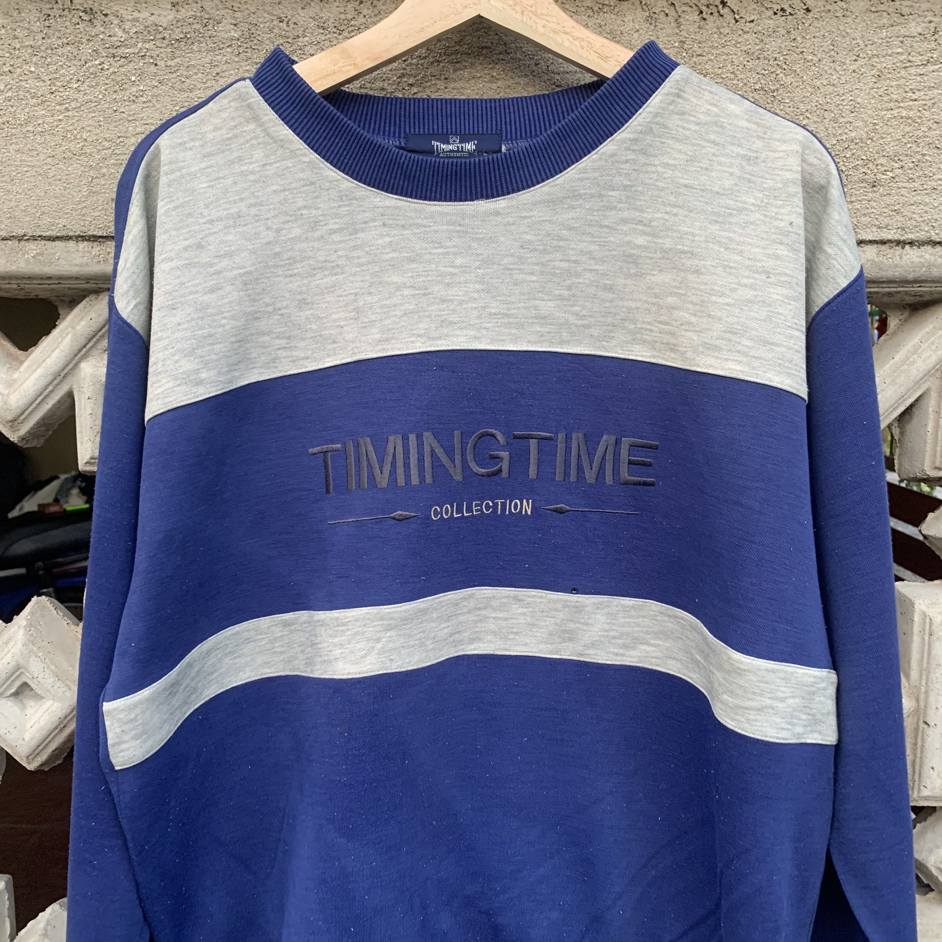 TIME HOMME Vintage Timing Time Collection Spell Out Crewneck Pullover Size US L / EU 52-54 / 3 - 2 Thumbnail