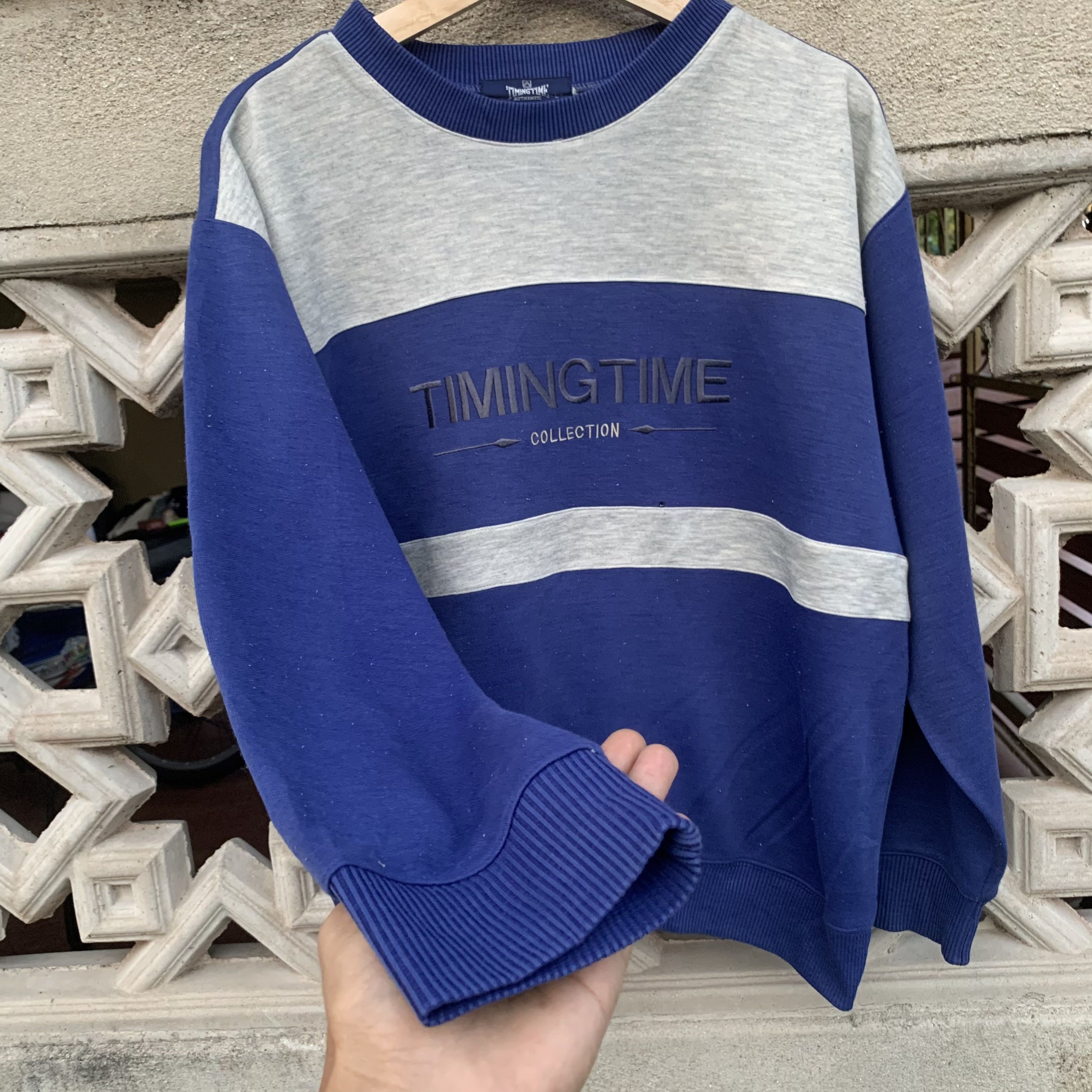 TIME HOMME Vintage Timing Time Collection Spell Out Crewneck Pullover Size US L / EU 52-54 / 3 - 4 Thumbnail