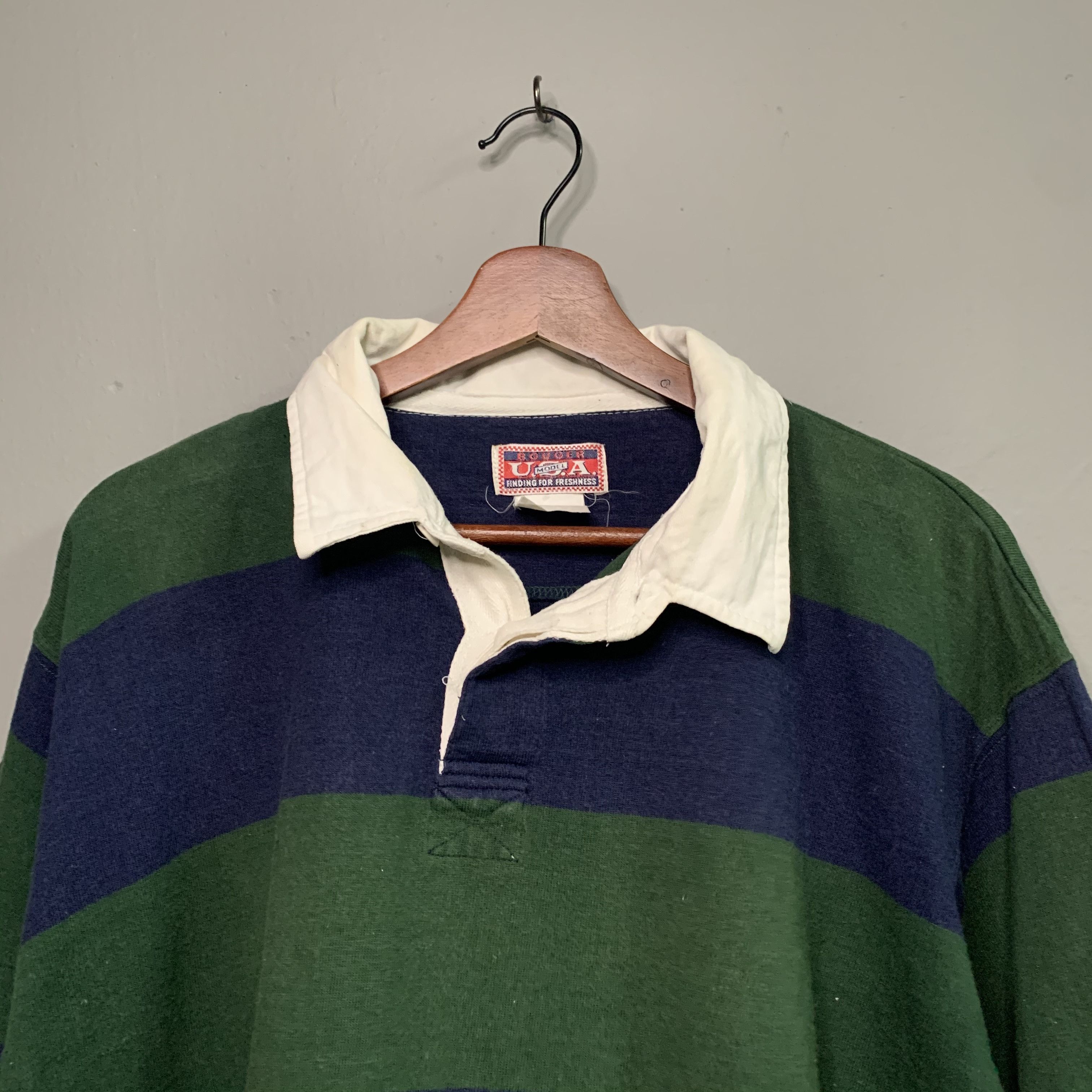 Vintage Vintage Bouger U.S.A Striped Polo Shirt Size US L / EU 52-54 / 3 - 3 Thumbnail