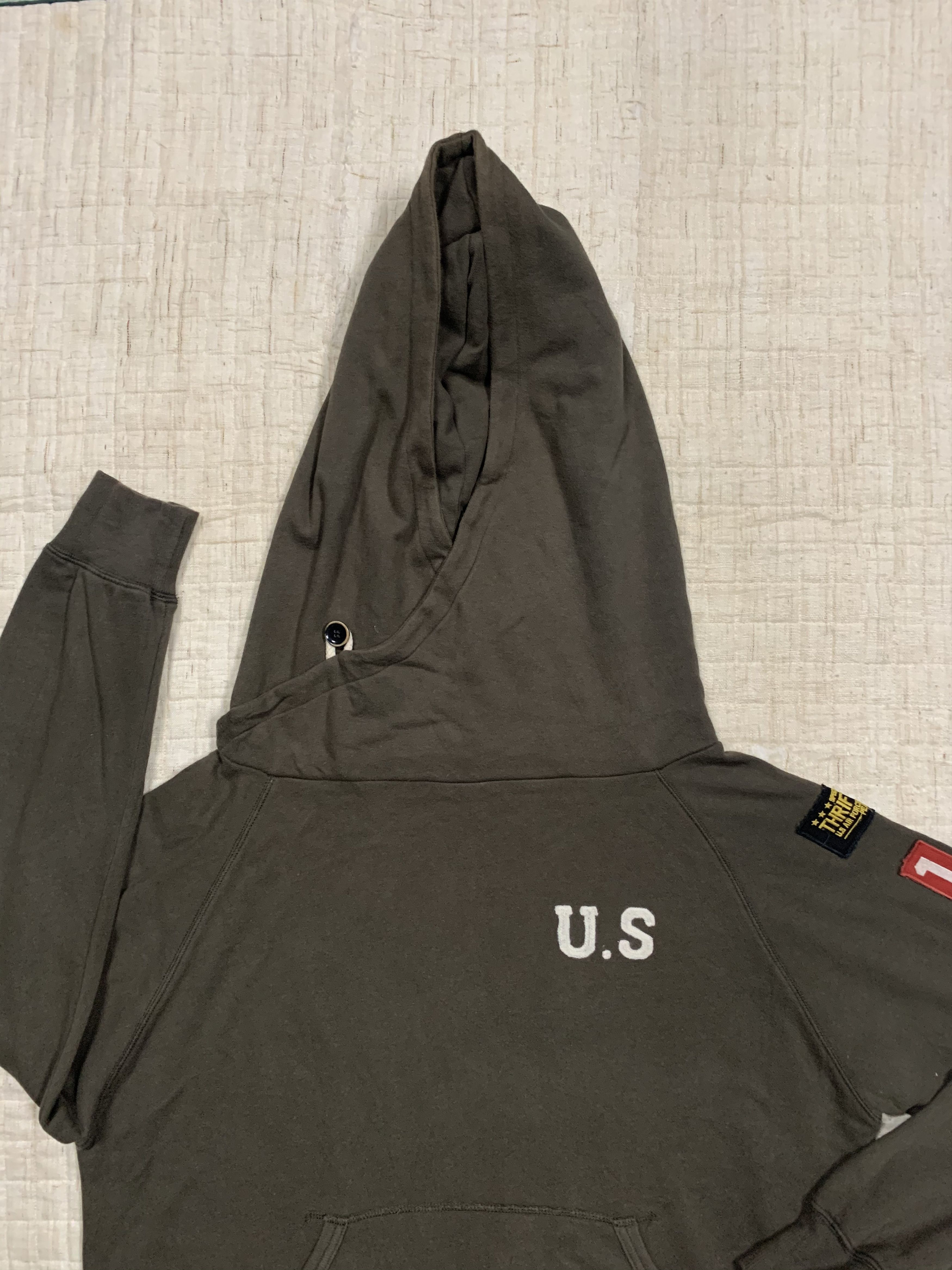 Japanese Brand U.S Air Force Hooded Baggy Sweater Sweatshirt Size US L / EU 52-54 / 3 - 2 Thumbnail