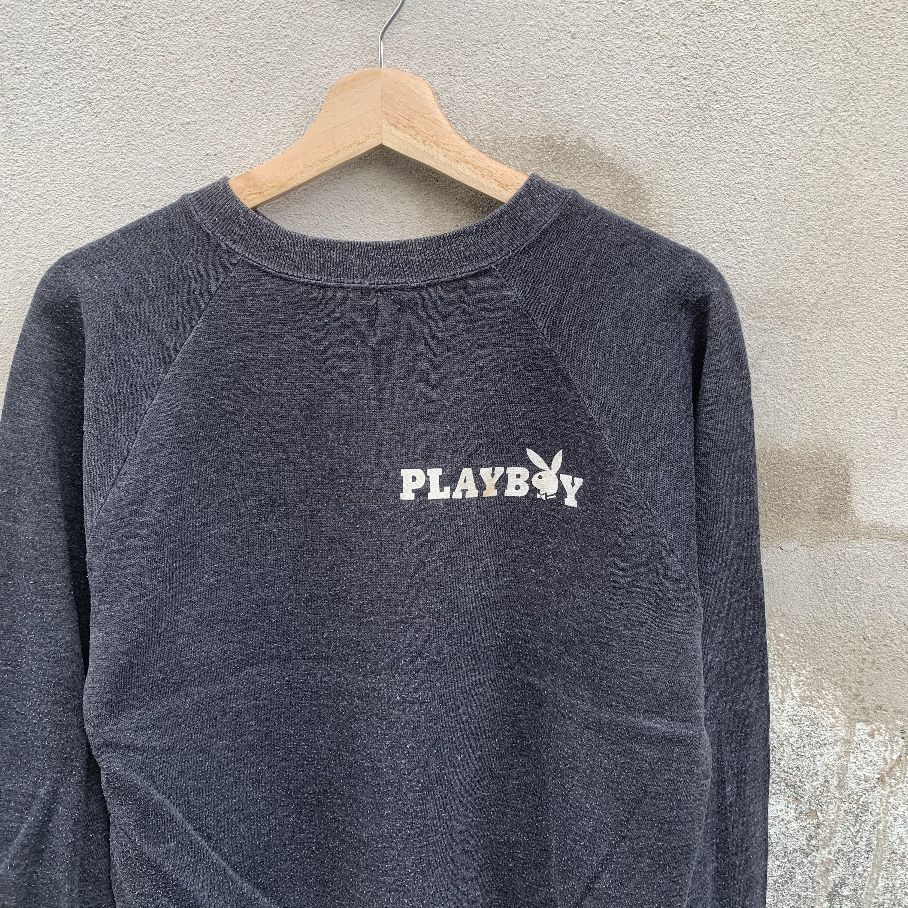 Playboy Vintage 90s Playboy Cropped Crewneck Pullover Sweatshirt Size US M / EU 48-50 / 2 - 2 Thumbnail
