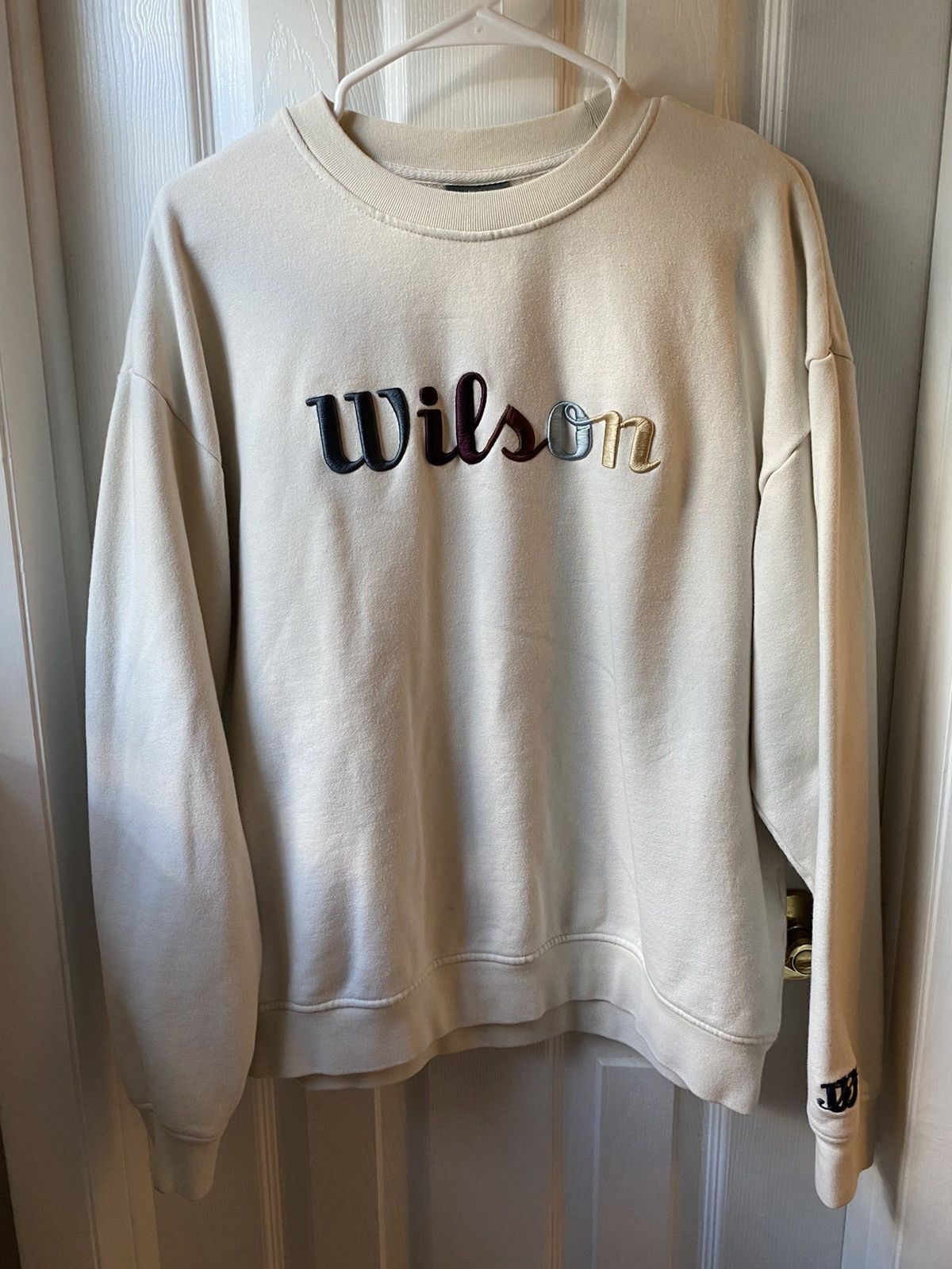 Kith Wilson x Kith Beige Embroidered Crewneck L | Grailed