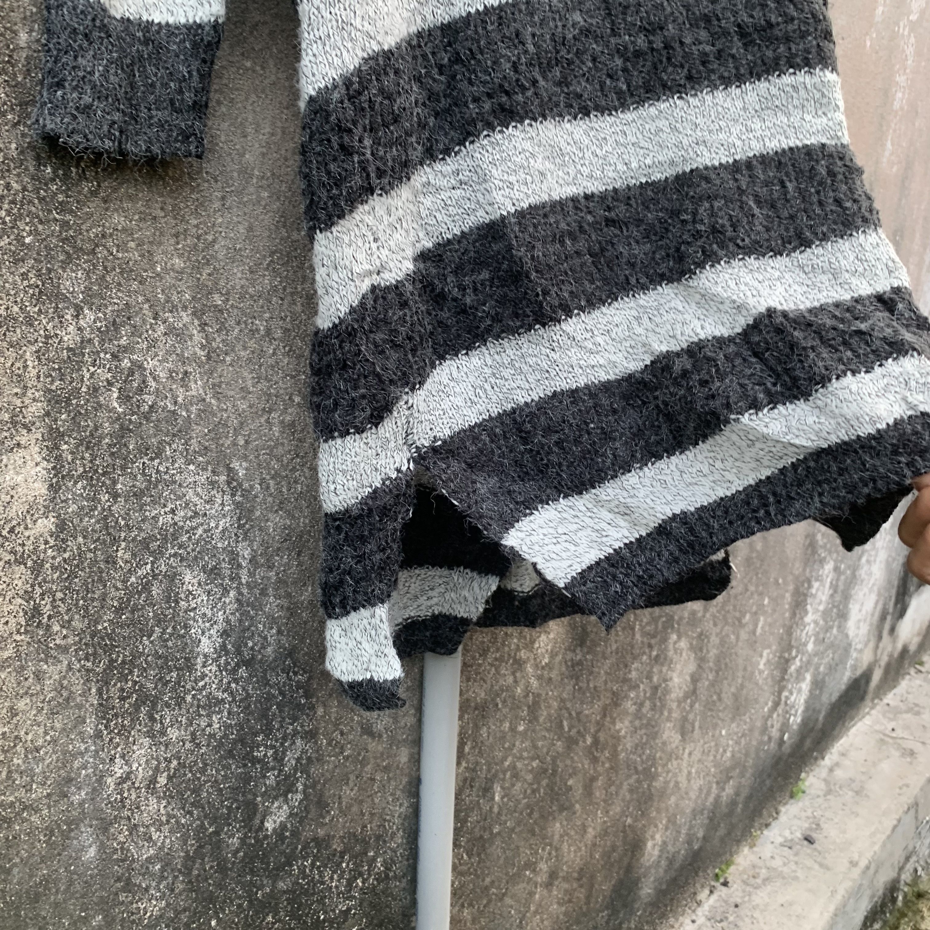 If Six Was Nine MOHAIR! Japanese Vintage Sweater Striped Jumper Cardigan Size US S / EU 44-46 / 1 - 10 Thumbnail