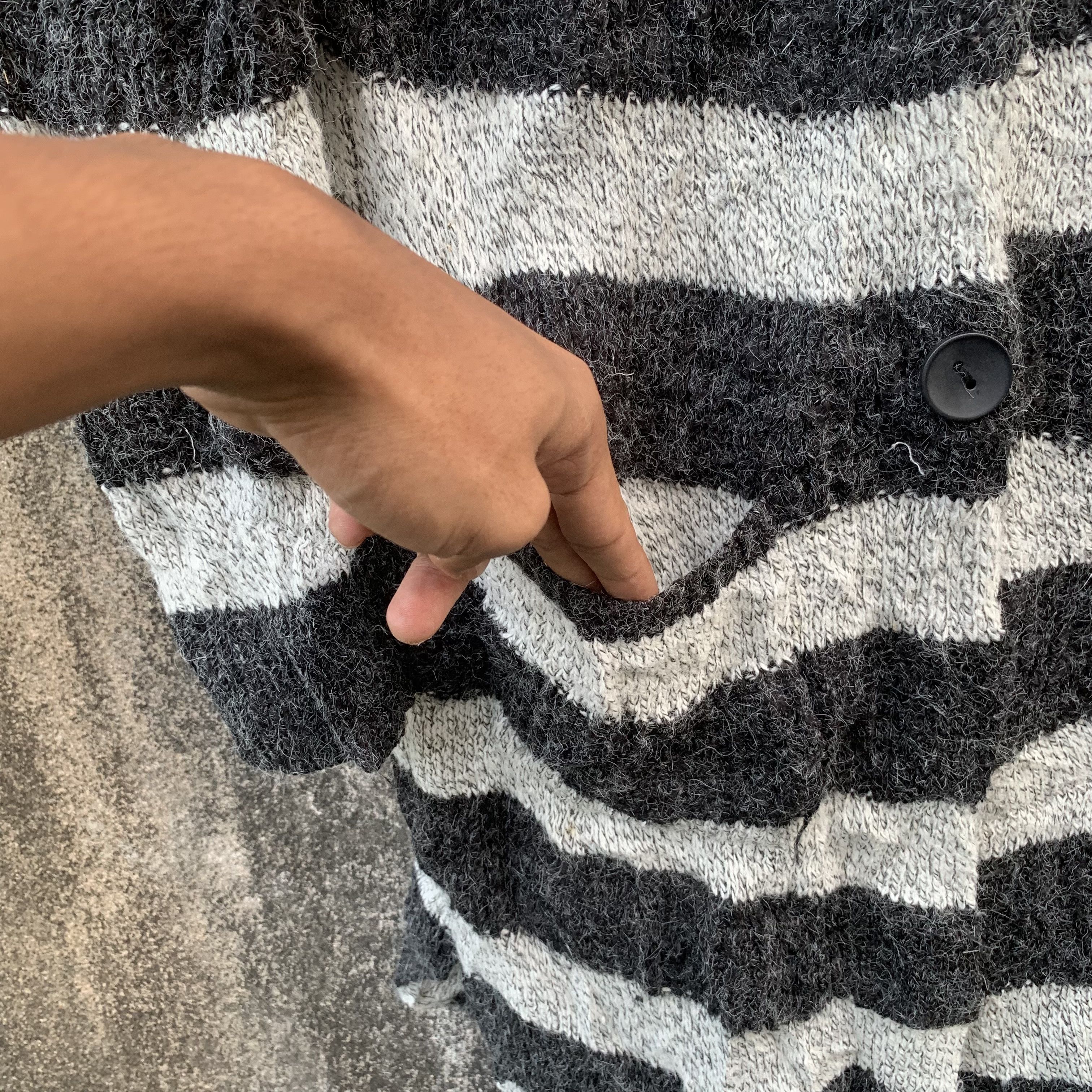 If Six Was Nine MOHAIR! Japanese Vintage Sweater Striped Jumper Cardigan Size US S / EU 44-46 / 1 - 3 Thumbnail