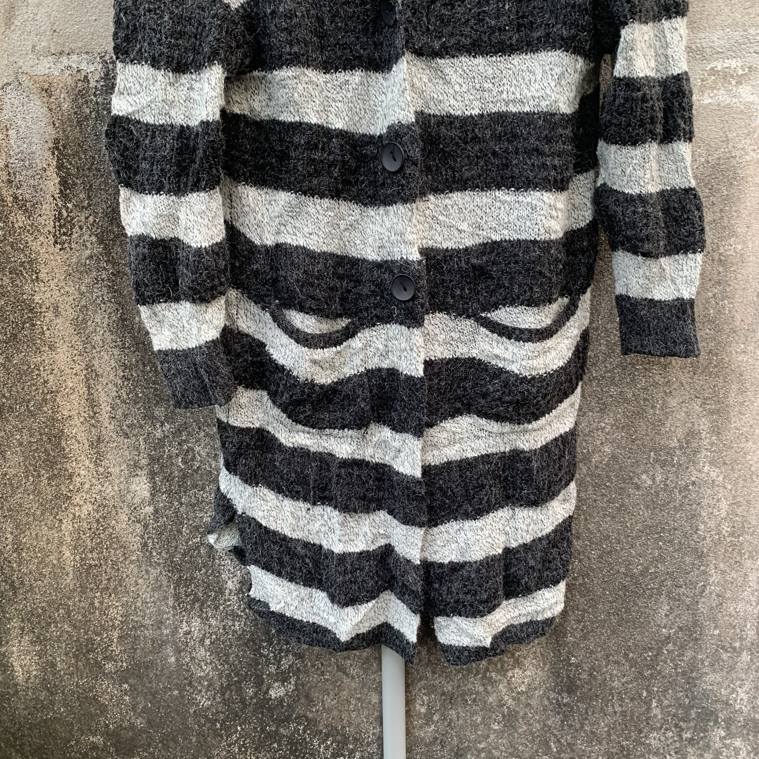 If Six Was Nine MOHAIR! Japanese Vintage Sweater Striped Jumper Cardigan Size US S / EU 44-46 / 1 - 2 Thumbnail