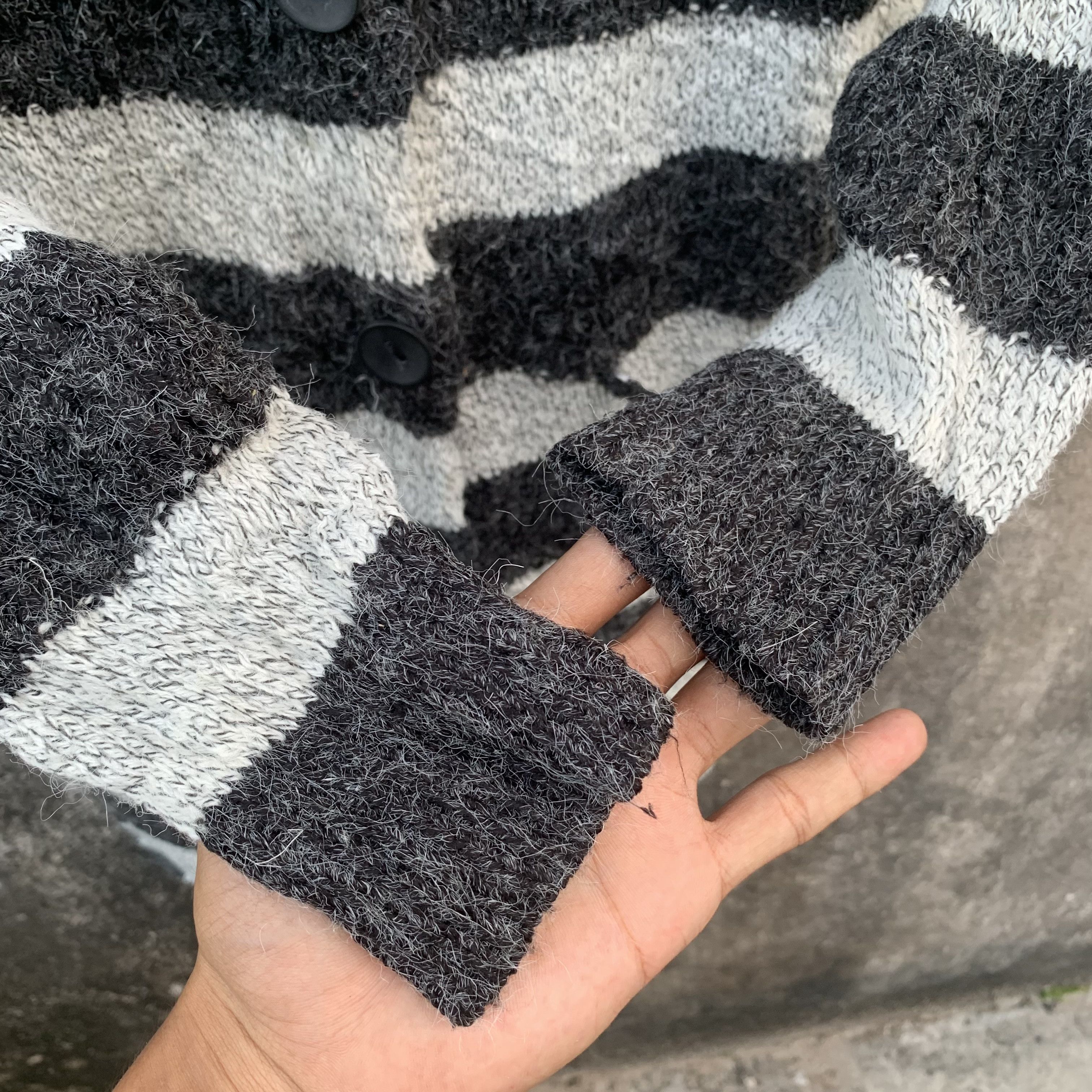 If Six Was Nine MOHAIR! Japanese Vintage Sweater Striped Jumper Cardigan Size US S / EU 44-46 / 1 - 6 Thumbnail