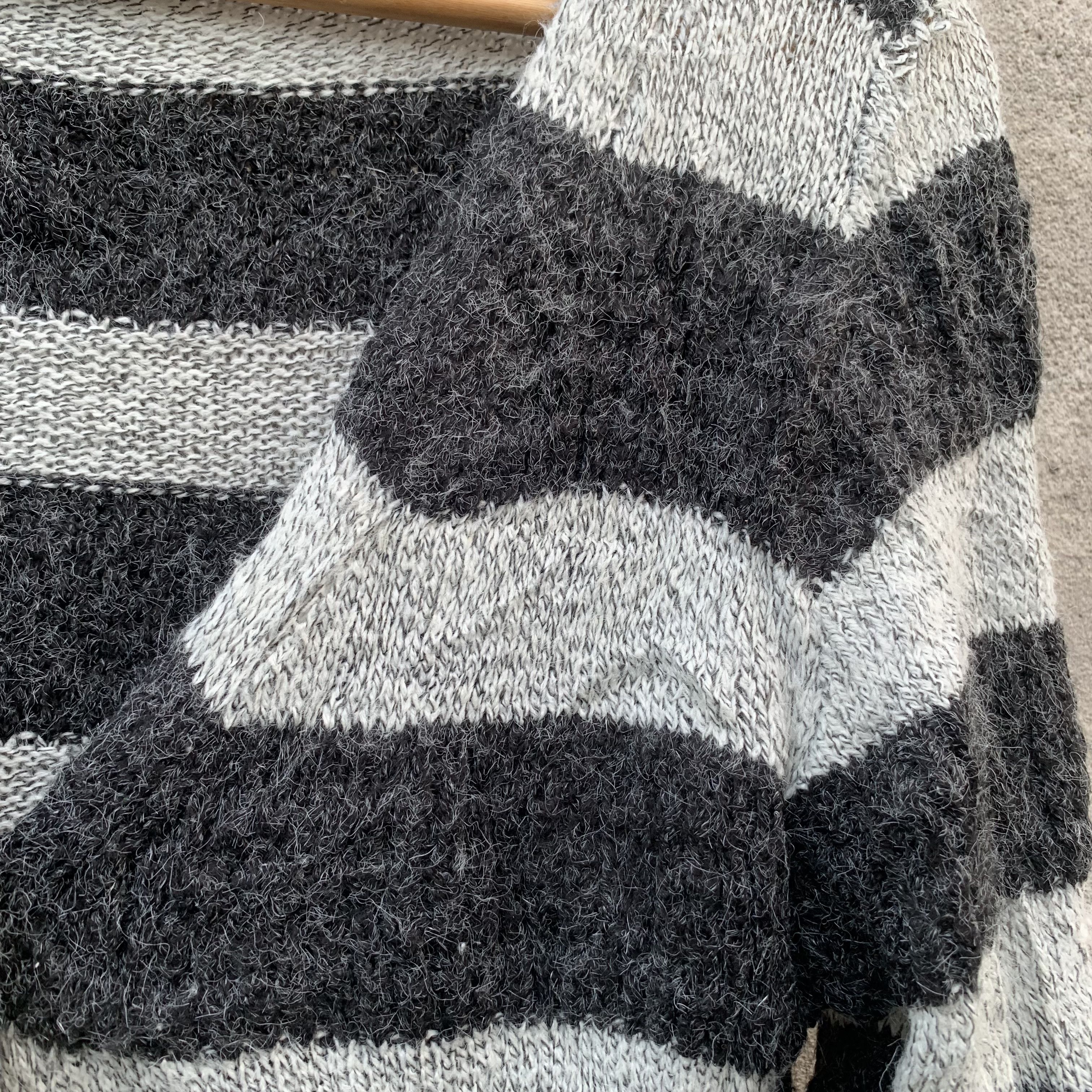 If Six Was Nine MOHAIR! Japanese Vintage Sweater Striped Jumper Cardigan Size US S / EU 44-46 / 1 - 5 Thumbnail