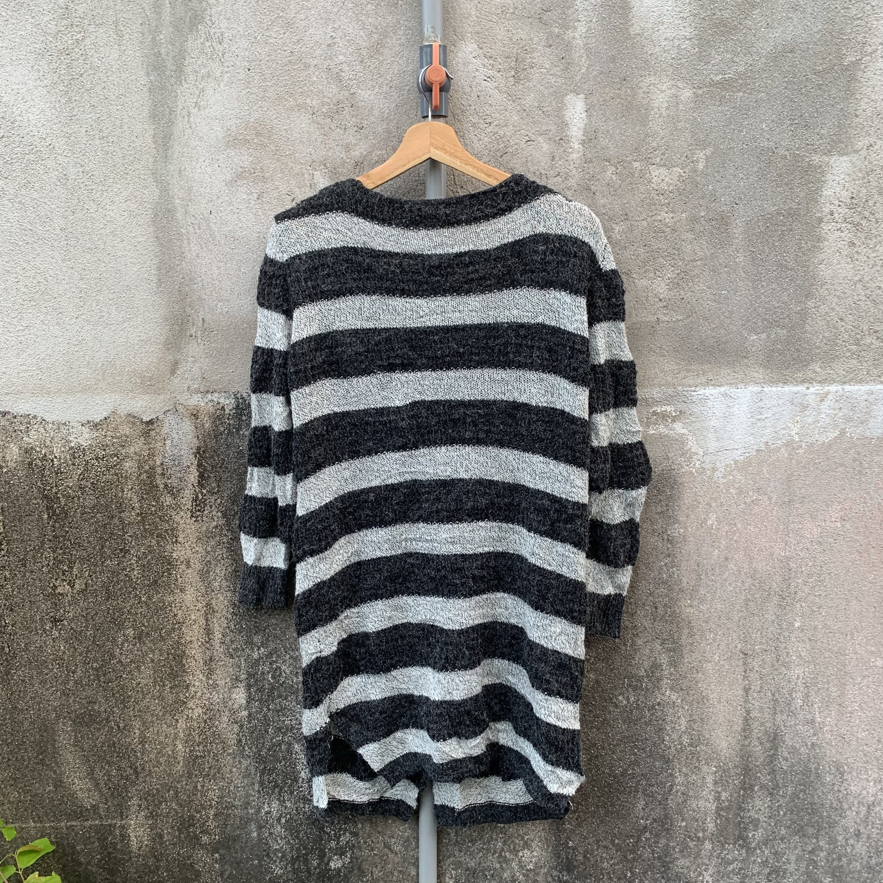 If Six Was Nine MOHAIR! Japanese Vintage Sweater Striped Jumper Cardigan Size US S / EU 44-46 / 1 - 8 Thumbnail