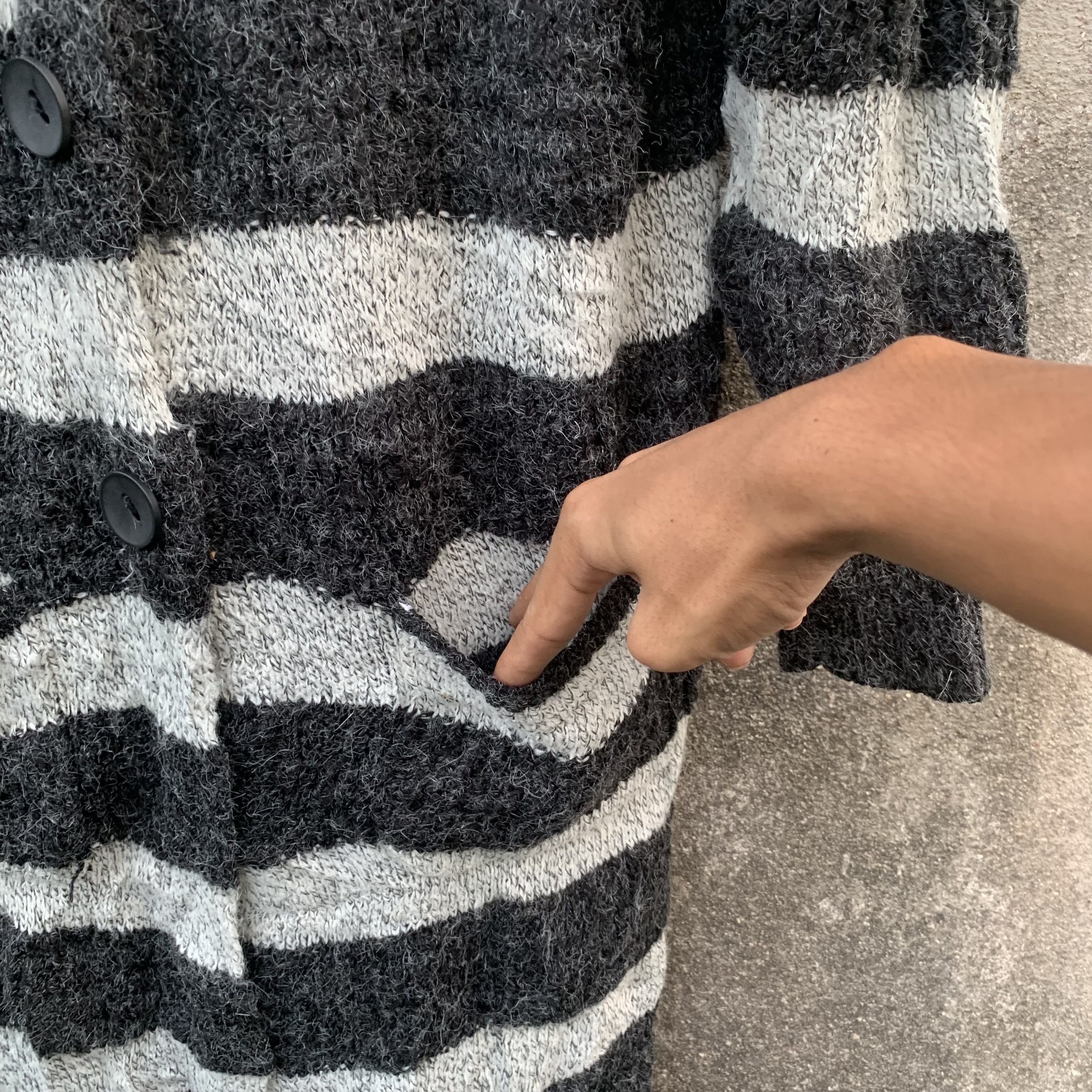 If Six Was Nine MOHAIR! Japanese Vintage Sweater Striped Jumper Cardigan Size US S / EU 44-46 / 1 - 4 Thumbnail