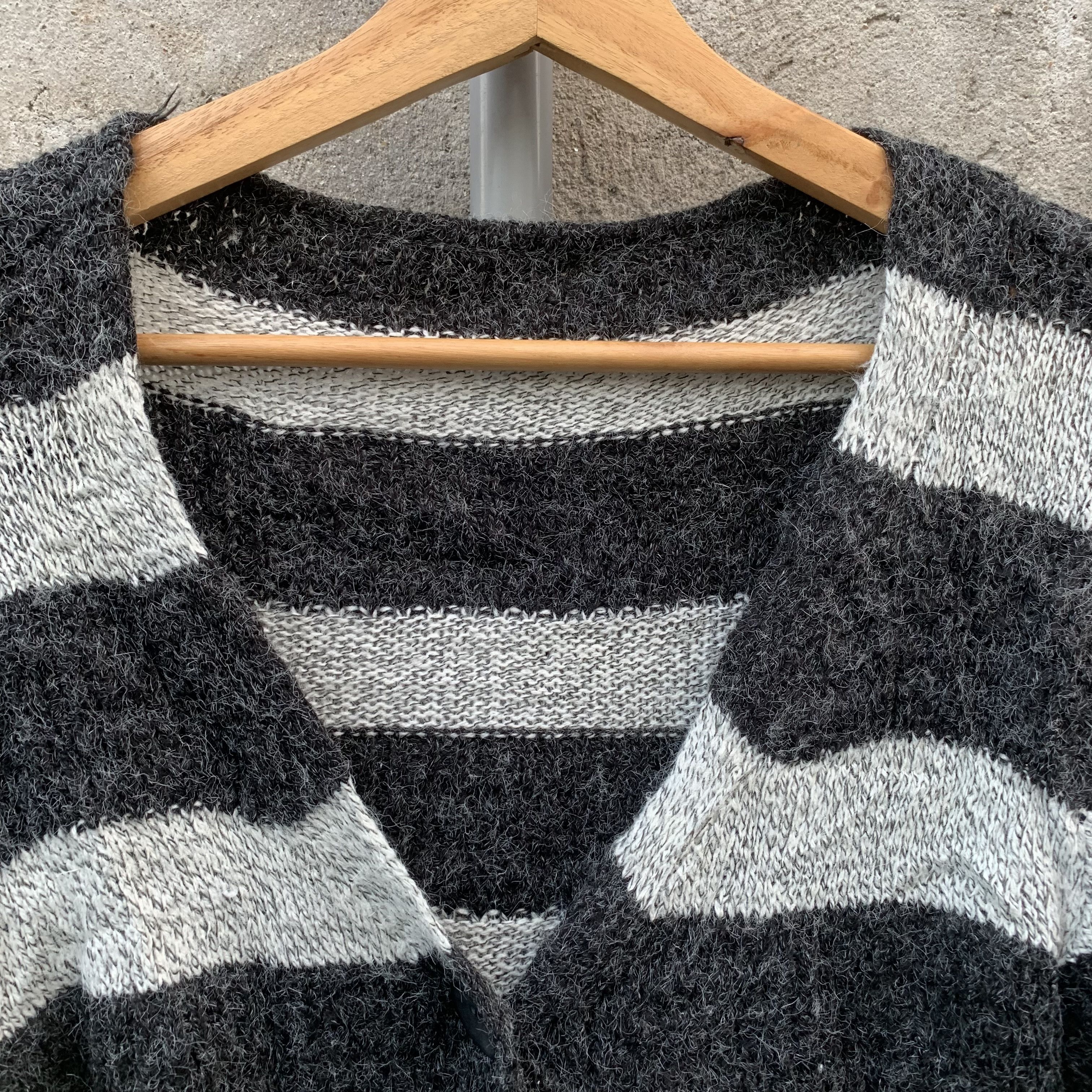 If Six Was Nine MOHAIR! Japanese Vintage Sweater Striped Jumper Cardigan Size US S / EU 44-46 / 1 - 7 Thumbnail