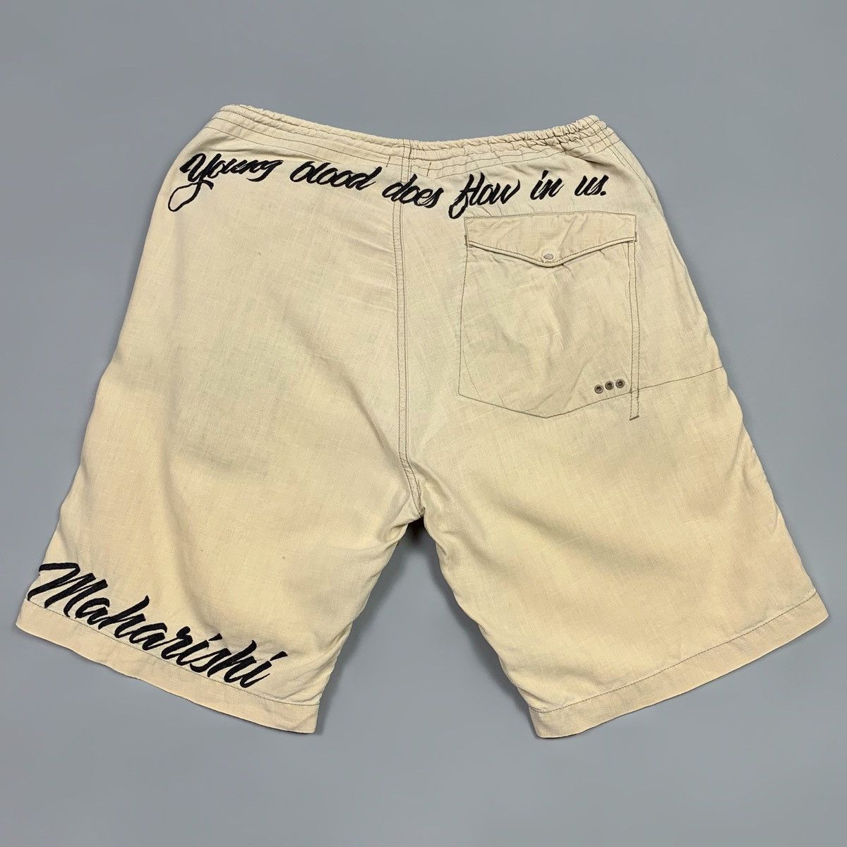 Maharishi Vtg MAHARISHI Hemp Cargo Snobutton Shorts Young Blood Sz M Size US 32 / EU 48 - 1 Thumbnail
