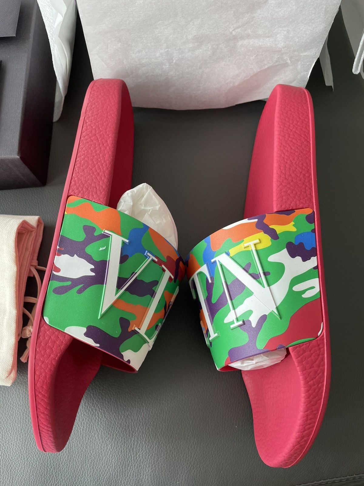 Giovanni Valentino × Valentino Brand New Camouflage Valentino Runway Slides Size US 10 / EU 43 - 2 Thumbnail
