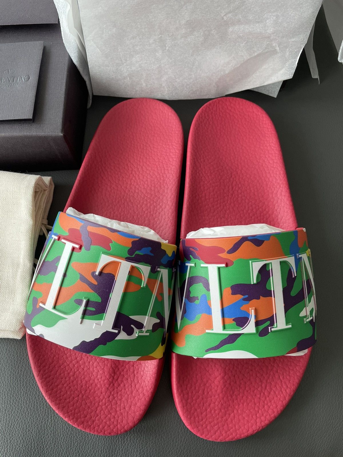 Giovanni Valentino × Valentino Brand New Camouflage Valentino Runway Slides Size US 10 / EU 43 - 3 Thumbnail