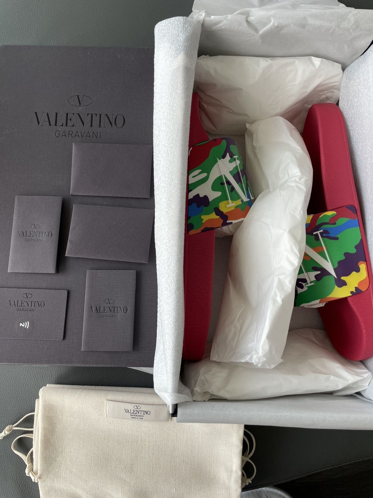 Giovanni Valentino × Valentino Brand New Camouflage Valentino Runway Slides Size US 10 / EU 43 - 5 Thumbnail