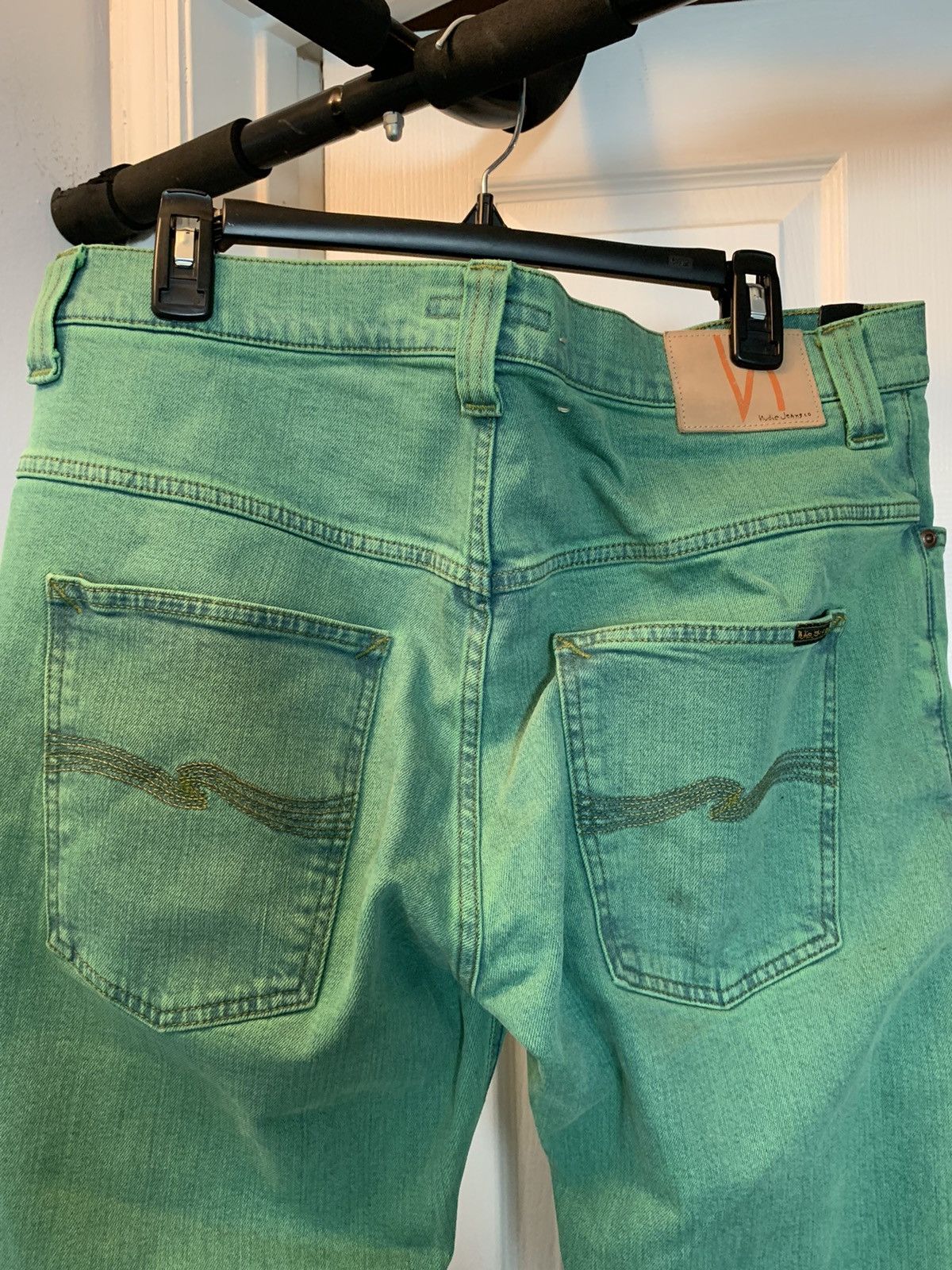 Nudie Jeans Nudie Jeans Green Denim Straight Jeans Size US 36 / EU 52 - 6 Thumbnail